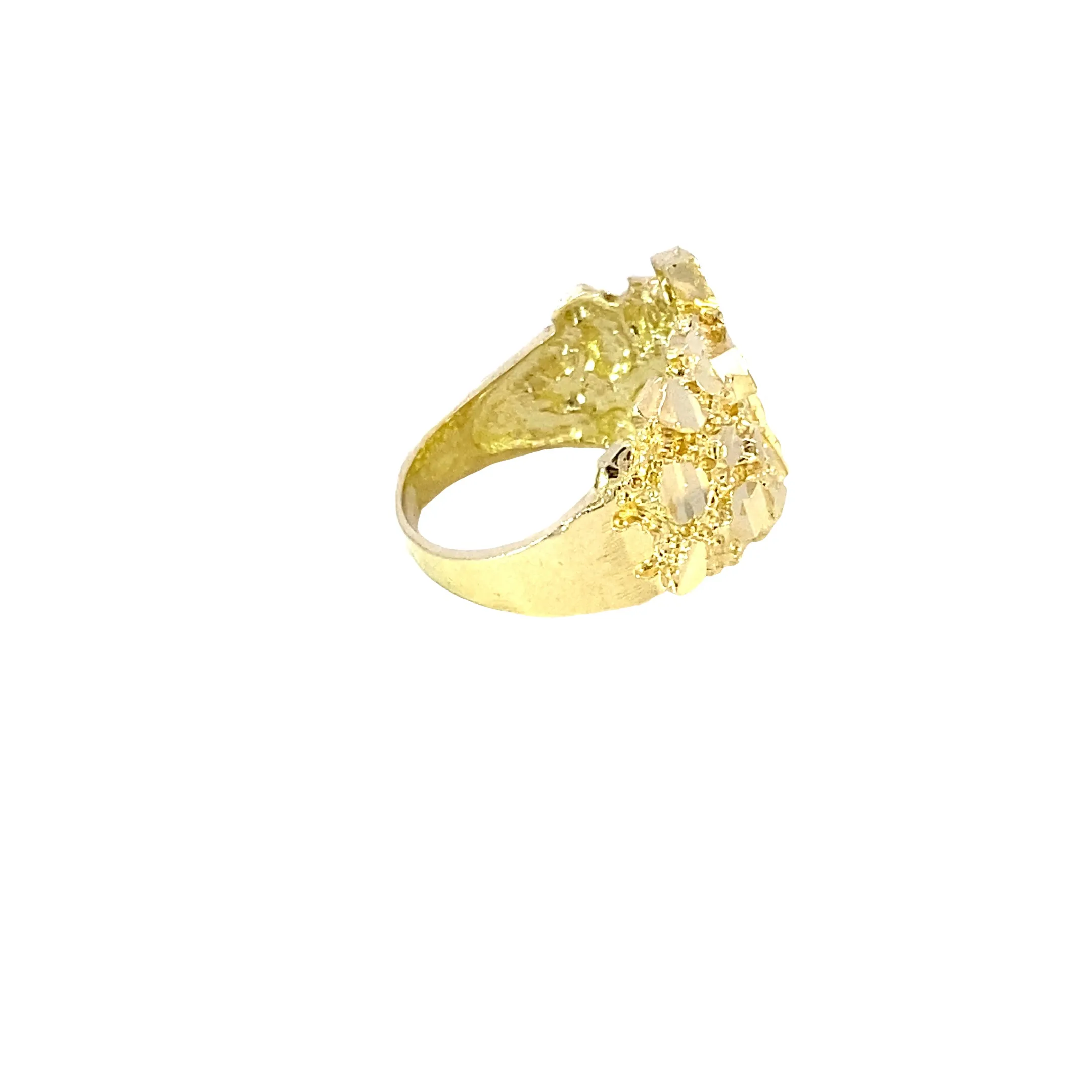 10K Gold Cross Nugget Ring 7.7 Grams