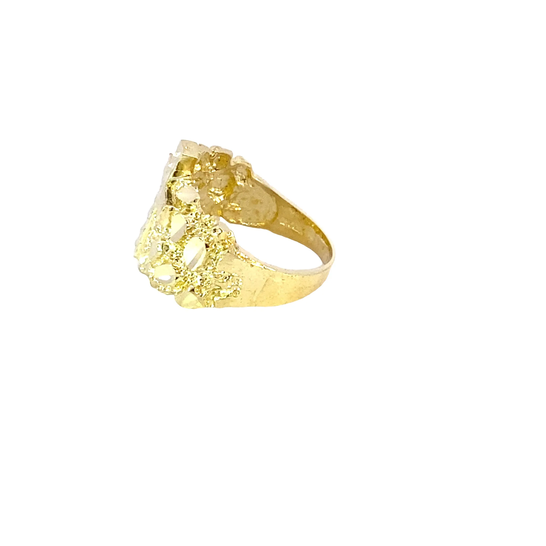 10K Gold Cross Nugget Ring 7.7 Grams