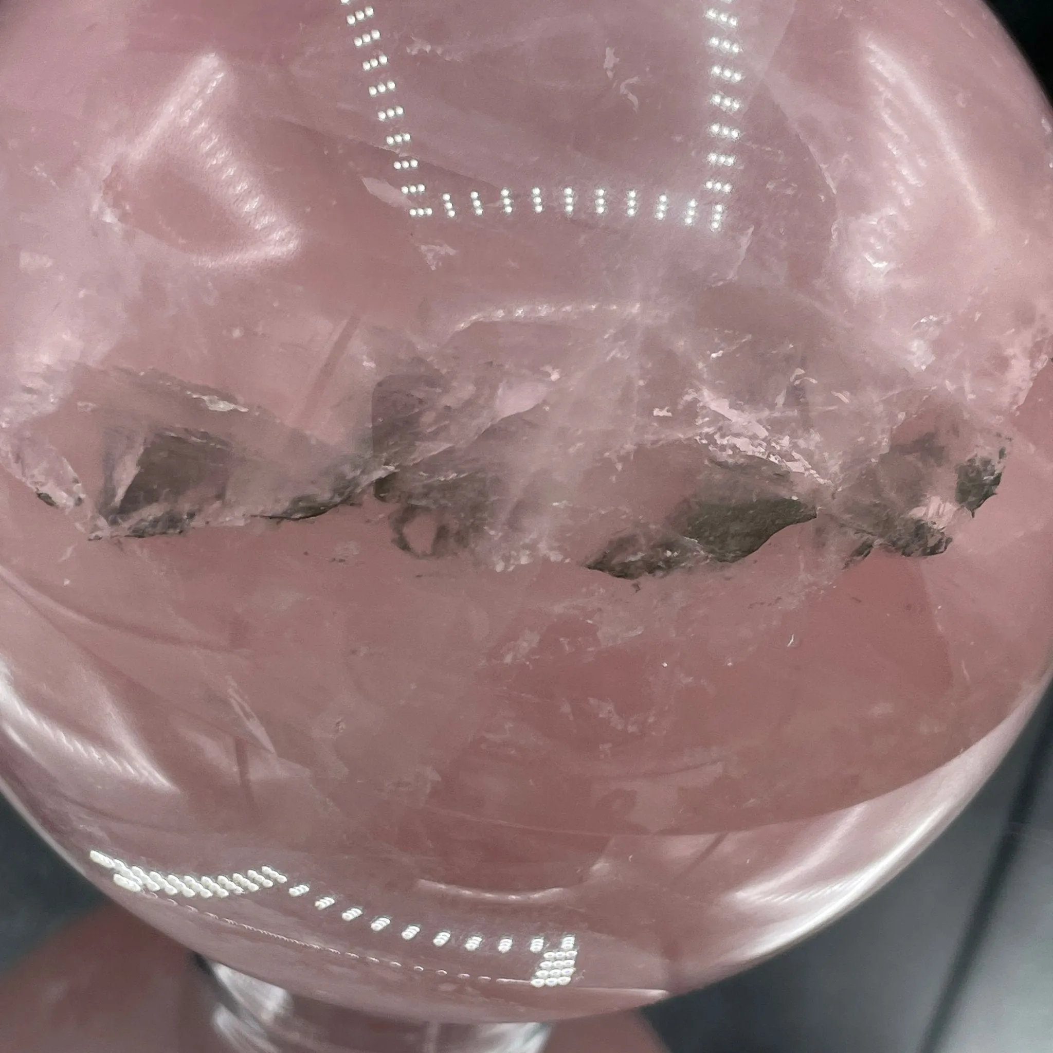 115mm Deep Pink Rose Quartz Sphere