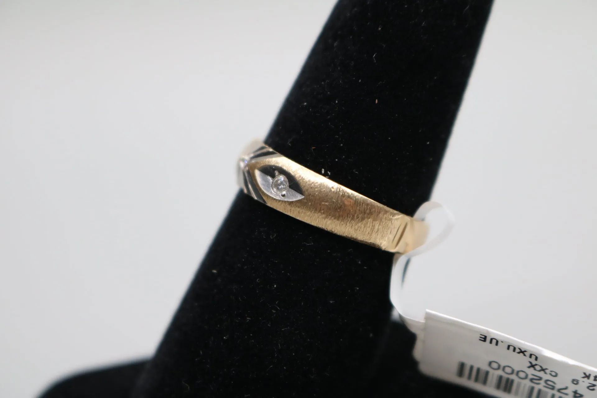14-Karat Two Tone Past Present Future Style Diamond Ring Size 10 1/3