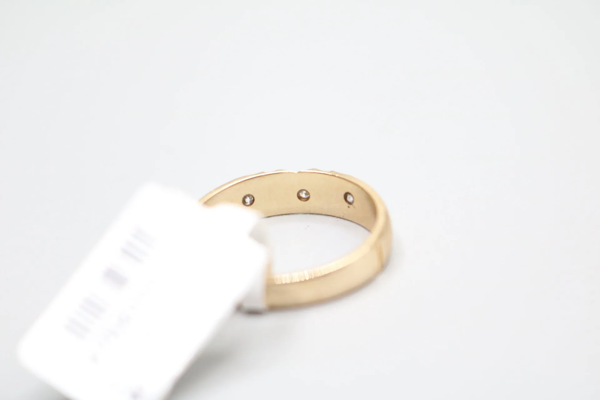 14-Karat Two Tone Past Present Future Style Diamond Ring Size 10 1/3