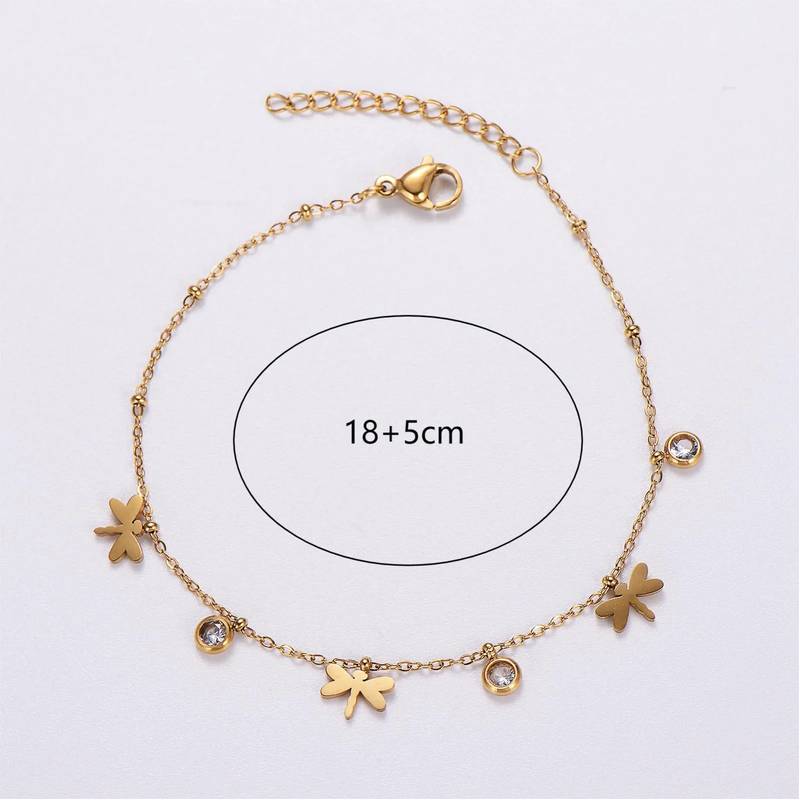 6 Pcs Women Minimalist Dragonfly Butterfly Stainless Steel Electroplating Bracelets