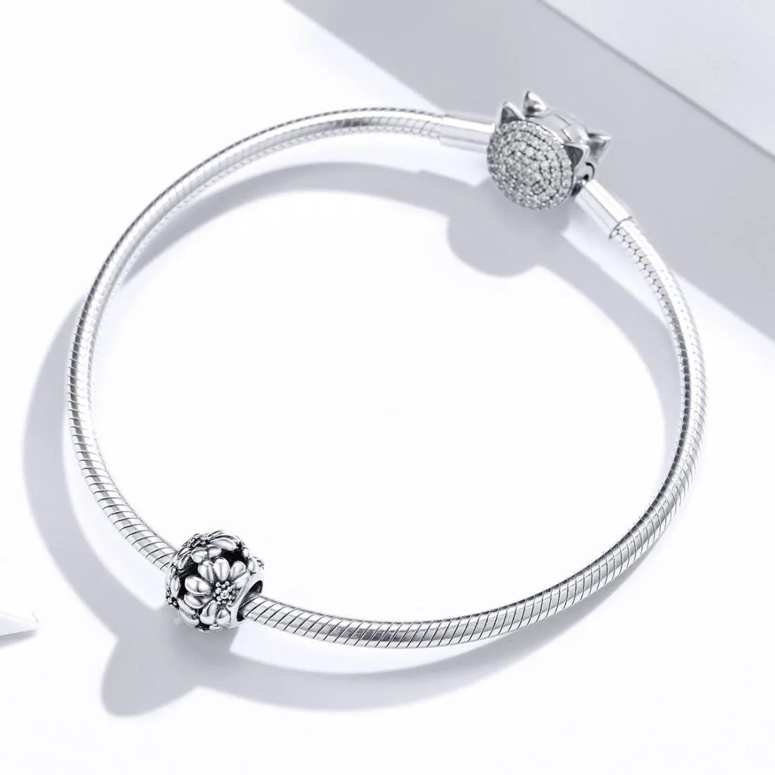 925 Sterling Silver Daisy Beads For Diy Bracelets & Necklaces