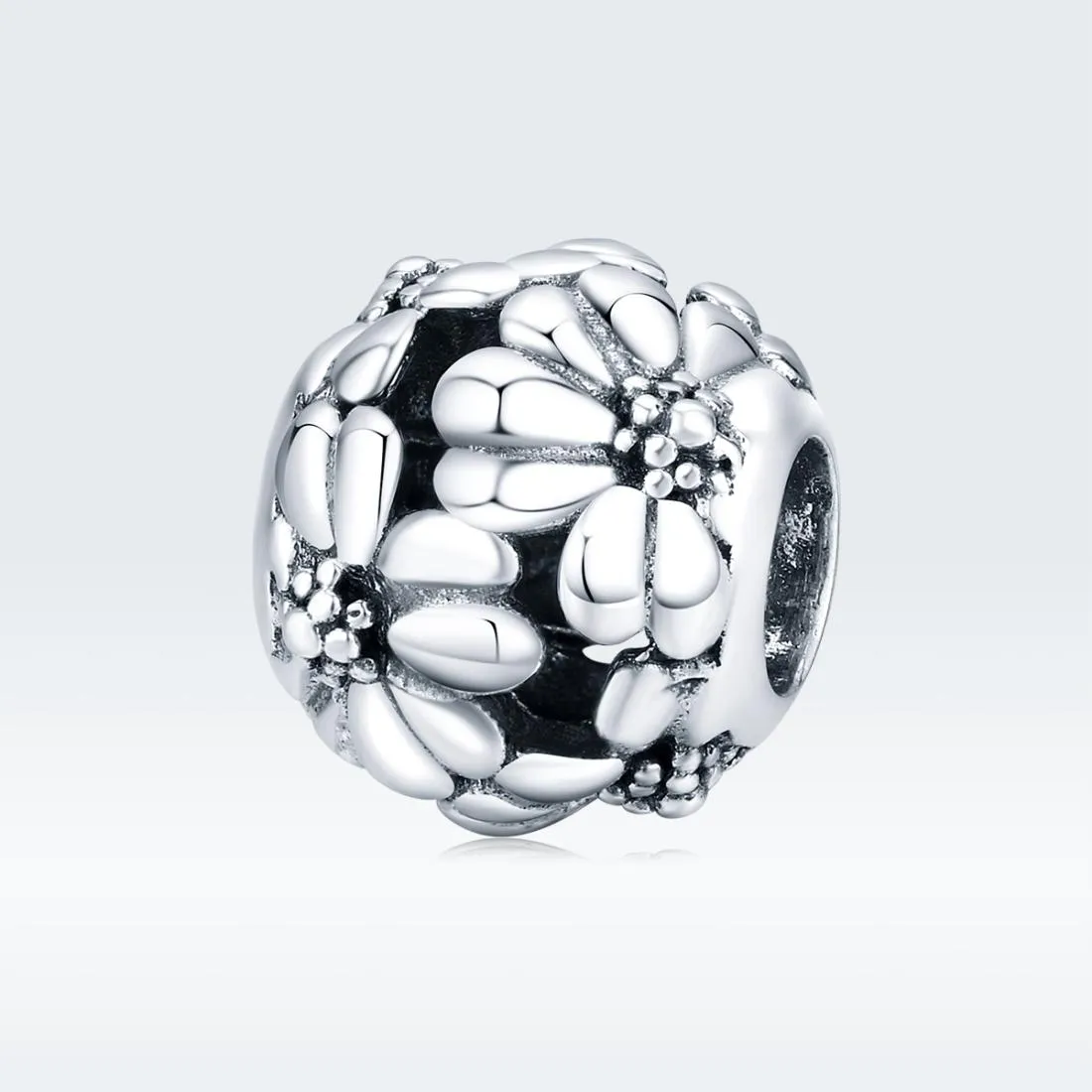 925 Sterling Silver Daisy Beads For Diy Bracelets & Necklaces