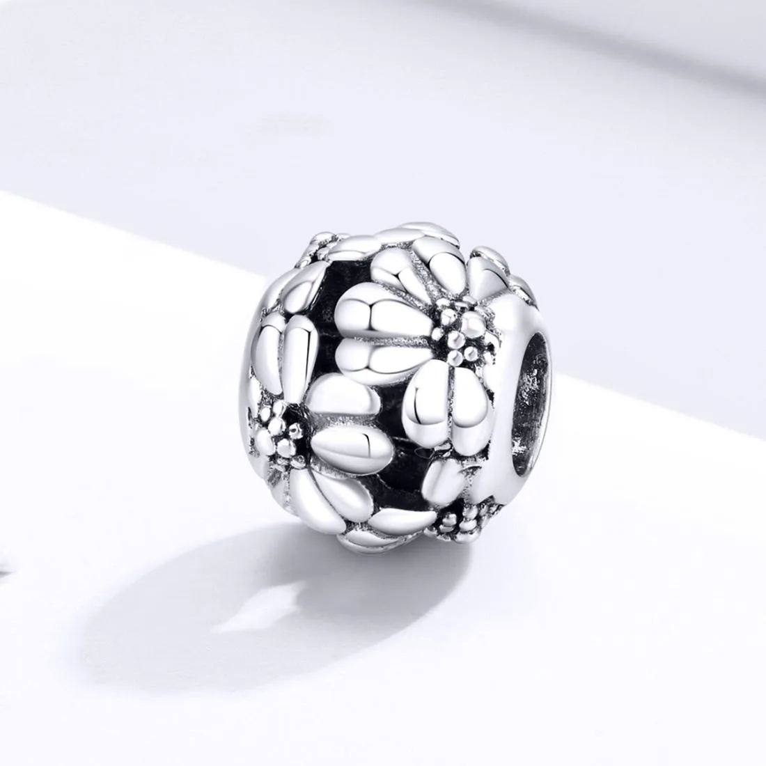 925 Sterling Silver Daisy Beads For Diy Bracelets & Necklaces