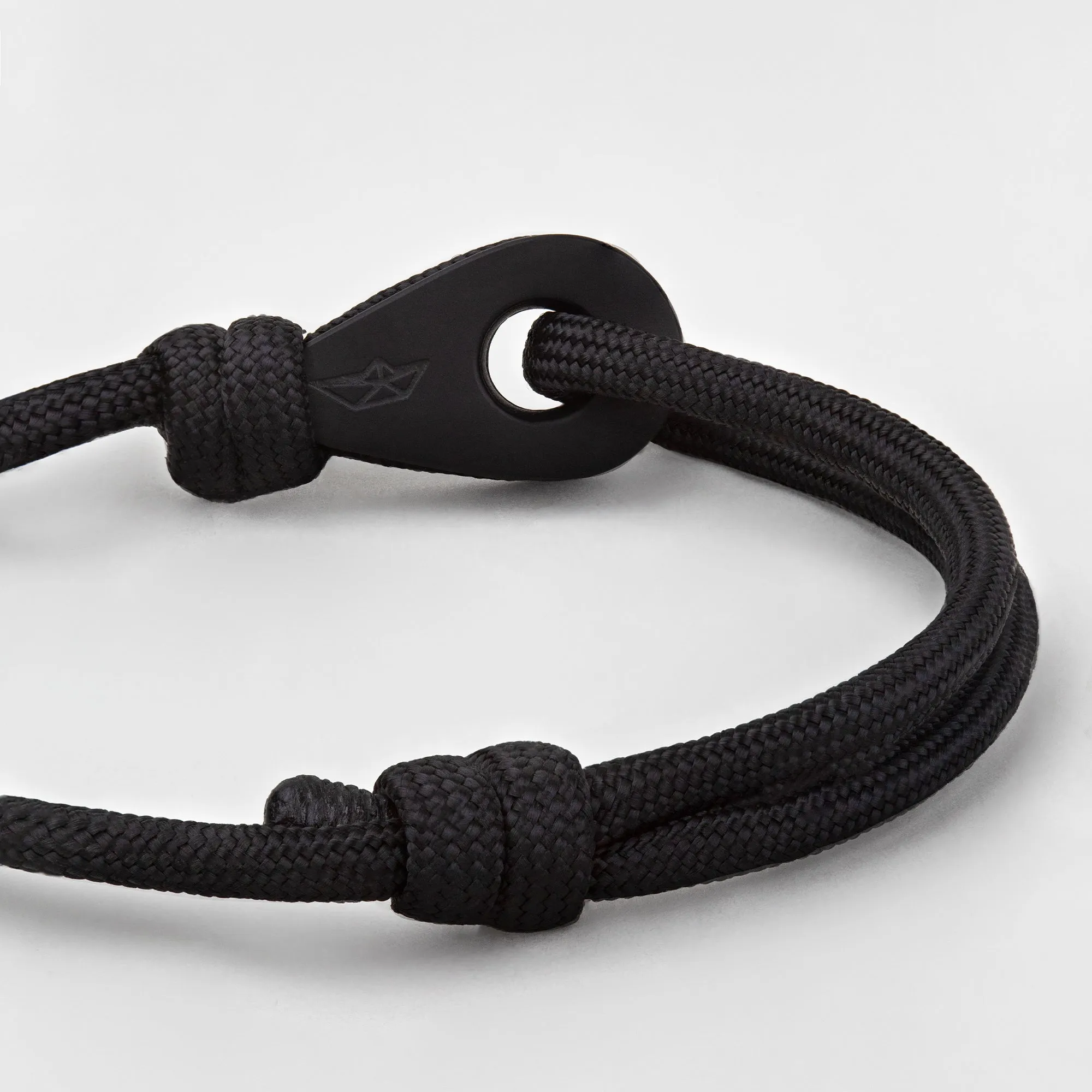 ANTILLA Mens Womens Thimble Charm Bracelets Paracord Rope Wristbands Black Matte Black