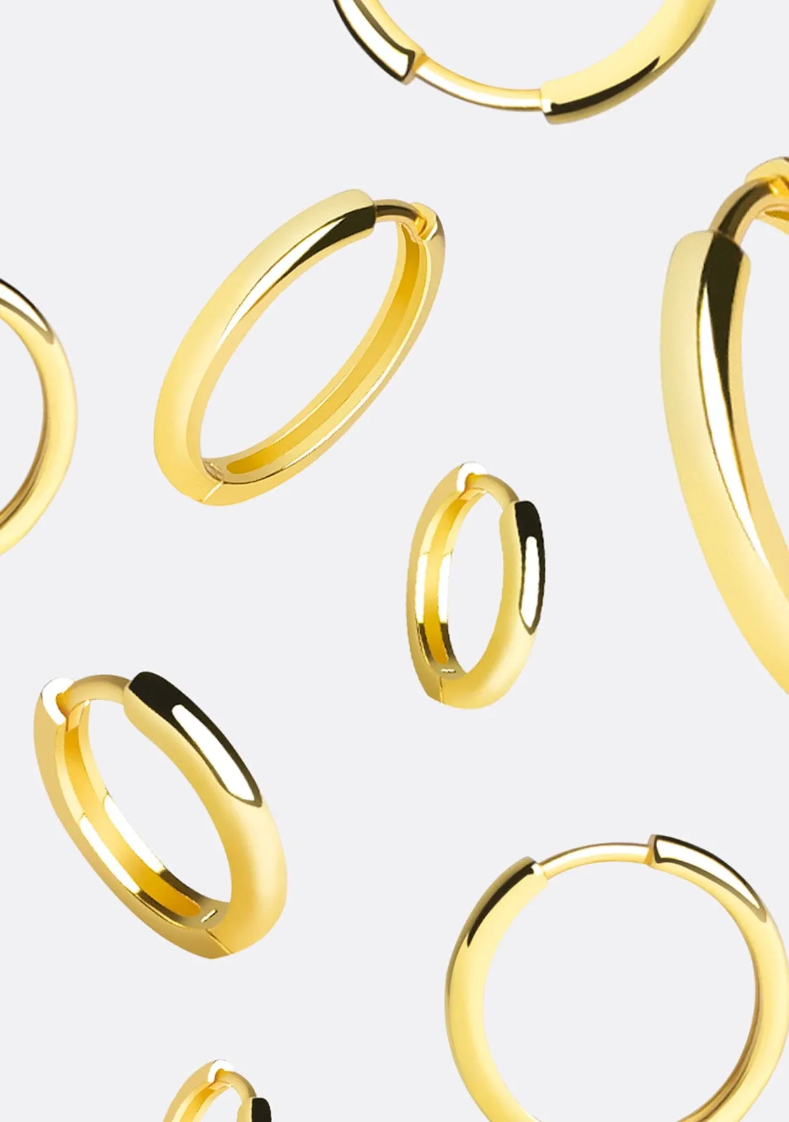 Basic 10 Hoop Earrings Gold