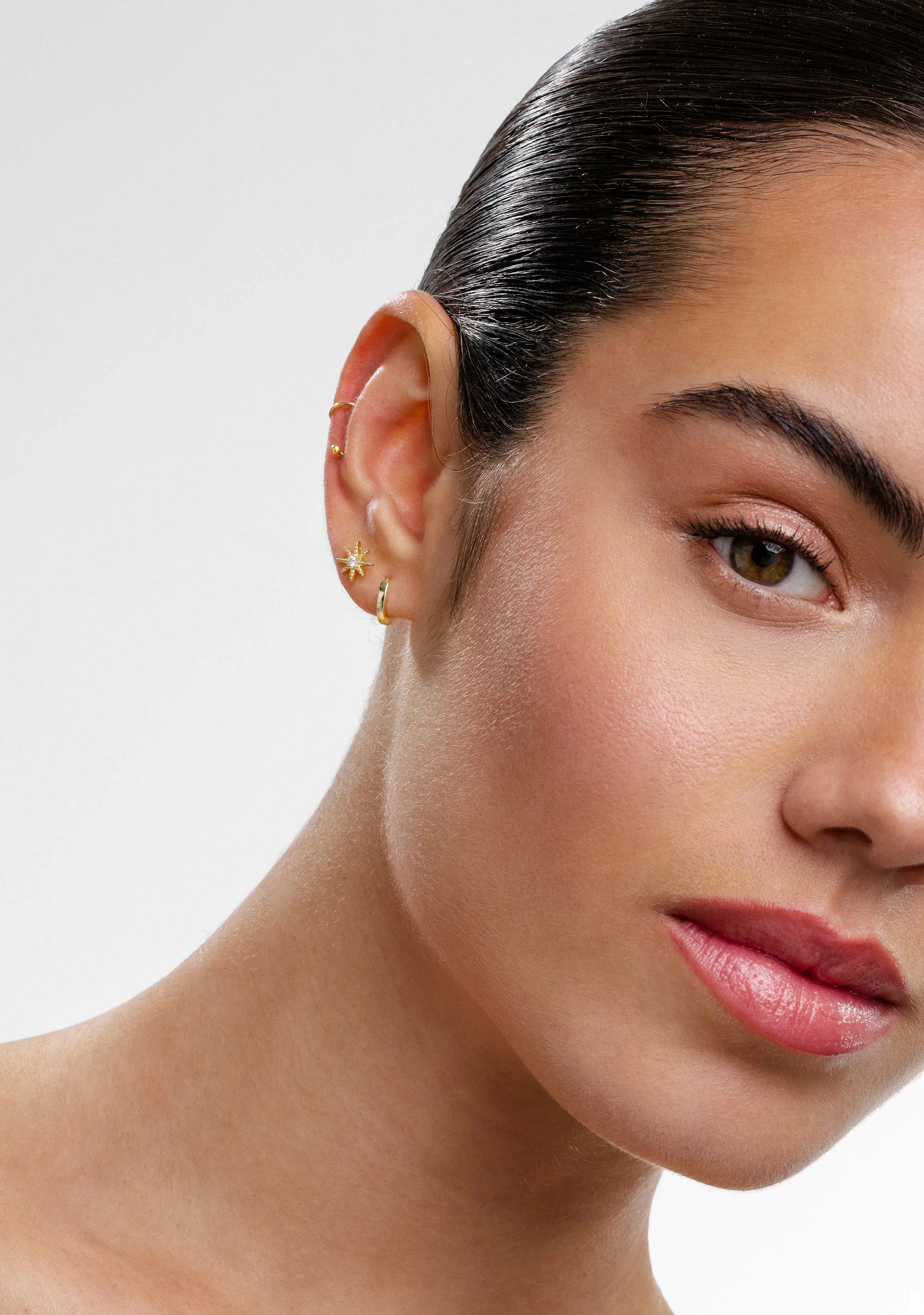 Basic 10 Hoop Earrings Gold