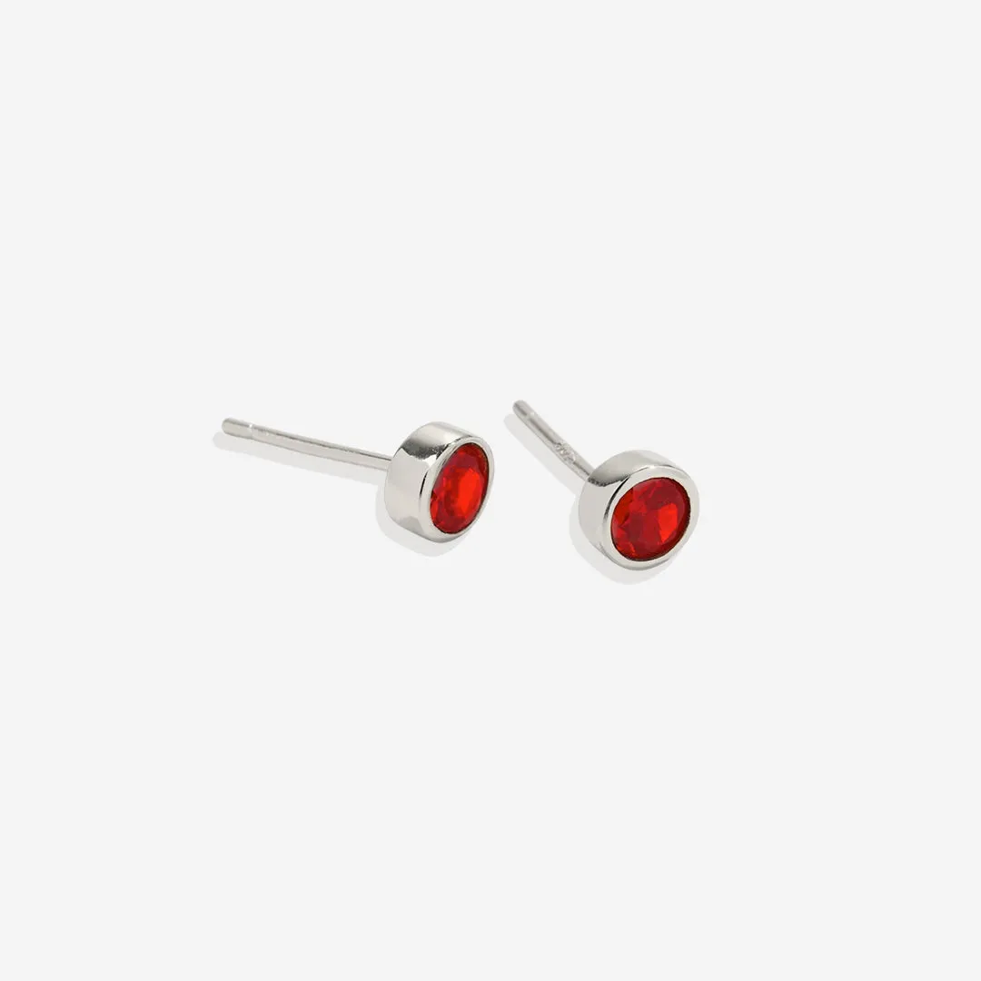 Birthstone Bezel Studs