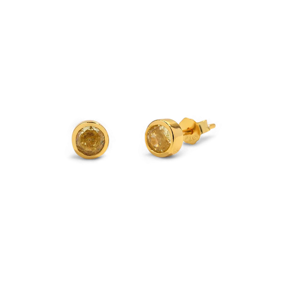 Birthstone Bezel Studs