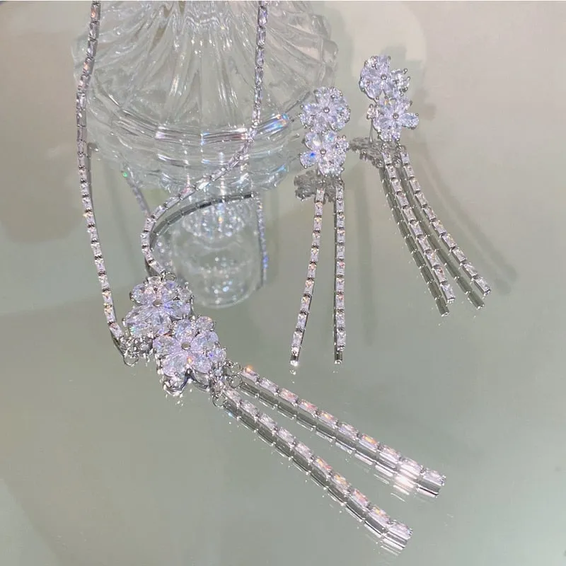 Cascading Flower Jewelry Set