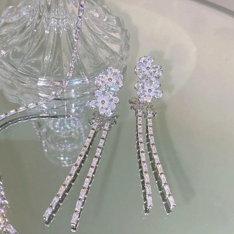 Cascading Flower Jewelry Set