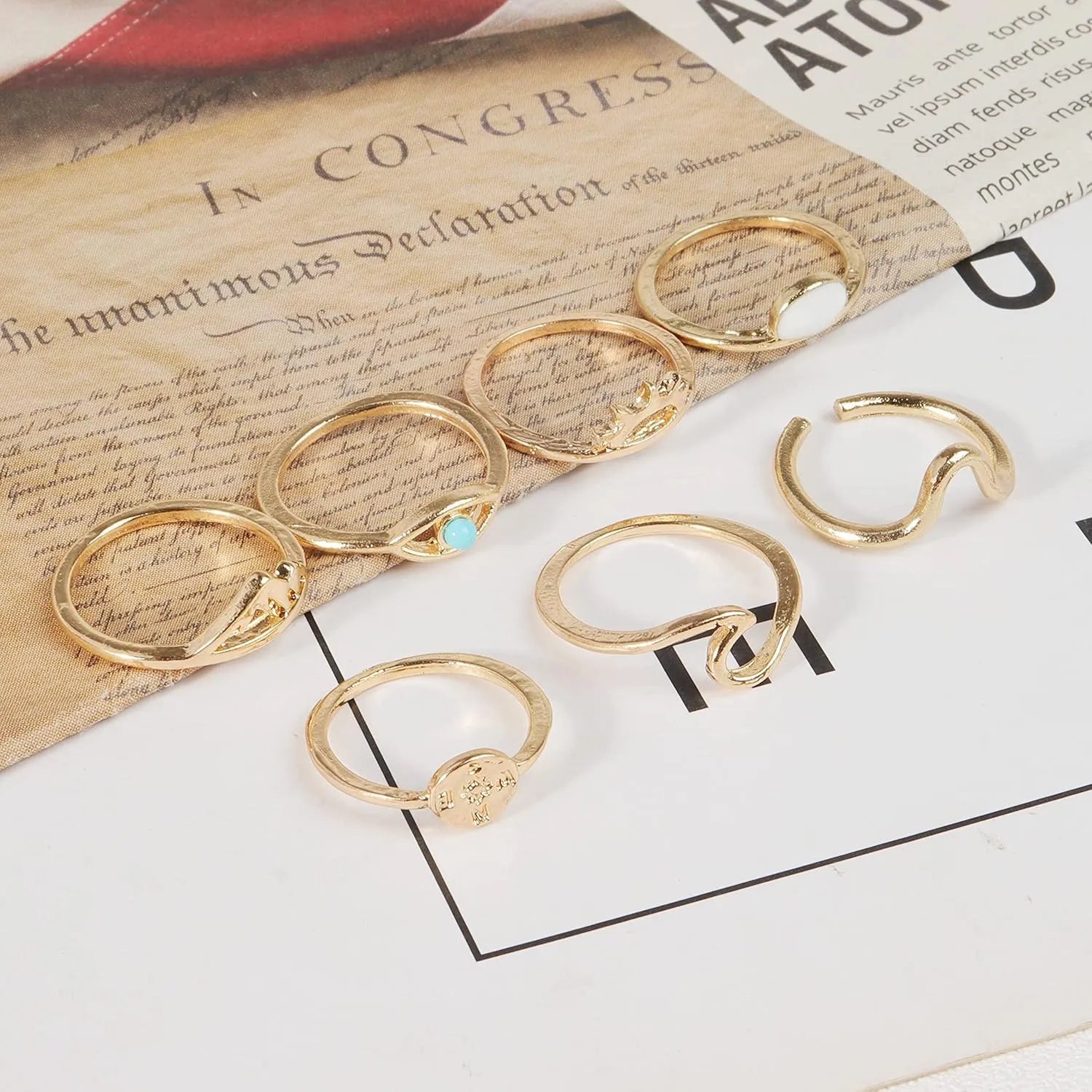 Dcfywl731 Gold Knuckle Rings Set for Women Gifts Trendy Stuff Stackable Moon Star Finger Ring Boho Vintage Midi Cute Rings Pack Jewelry Gifts