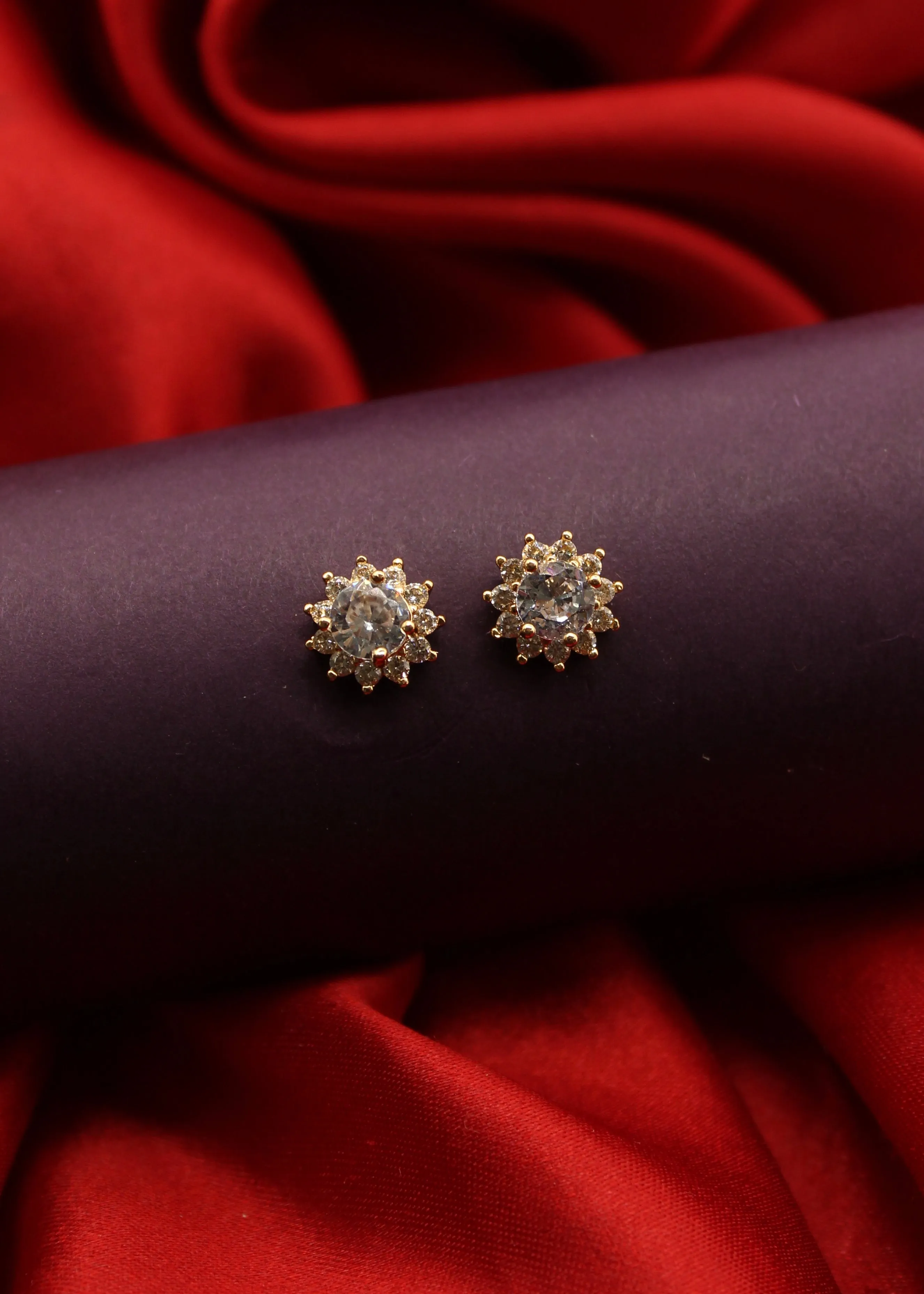 DELICATE FLORAL DIA STUDS