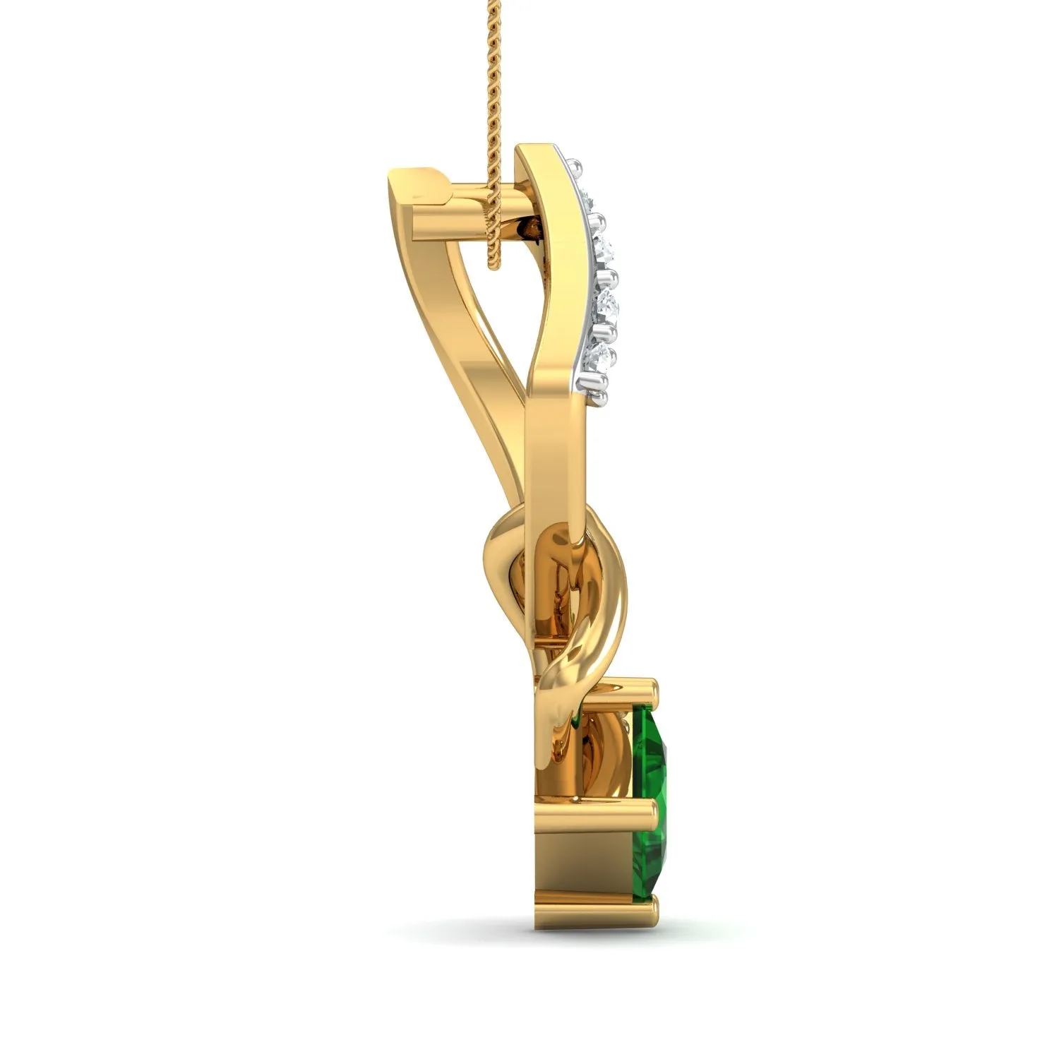 Diva Diamond Green Pendant (Gold Plated 925 Sterling Silver)