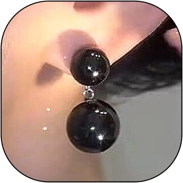Double Pearl Dangle Drop Earrings for Women Lover,Fashion Double Ball Beads Dangling Earrings Statement Earrings Anniversary Jewelry Gifts