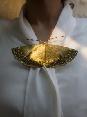 Golden Birdwing Moth Brooch cum Necklace