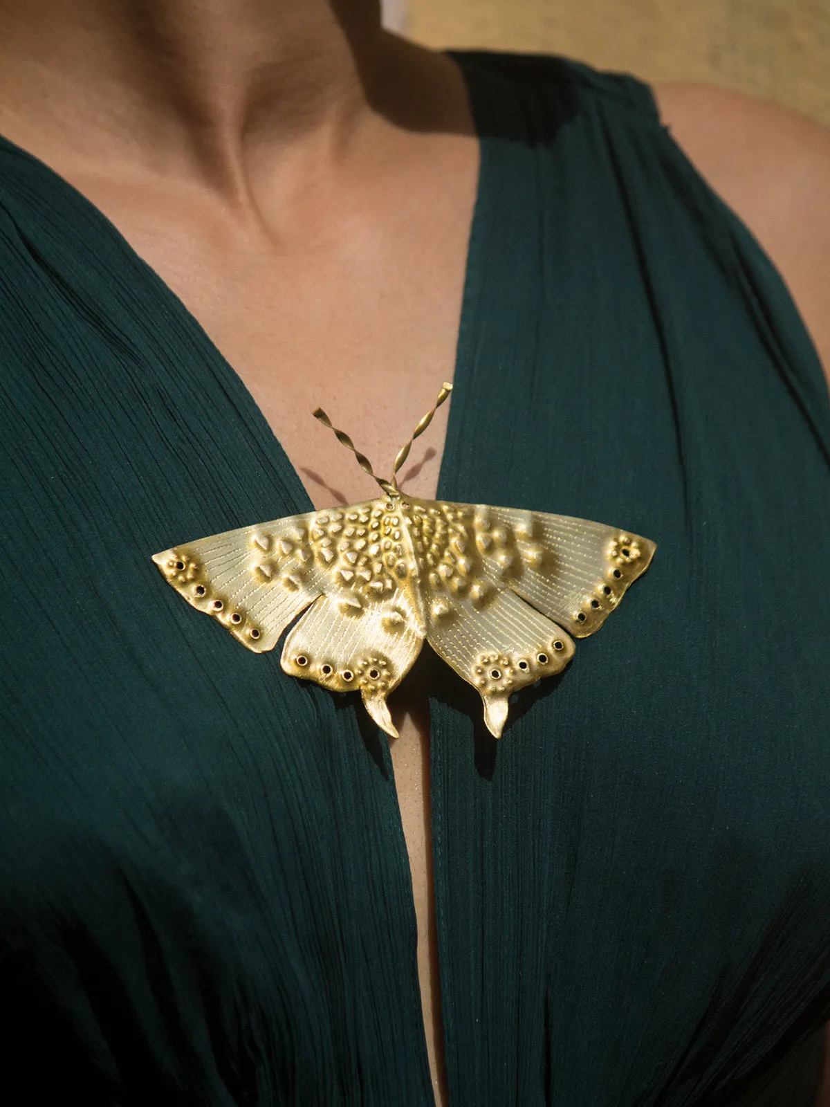 Golden Swallowtail Moth Brooch cum Necklace