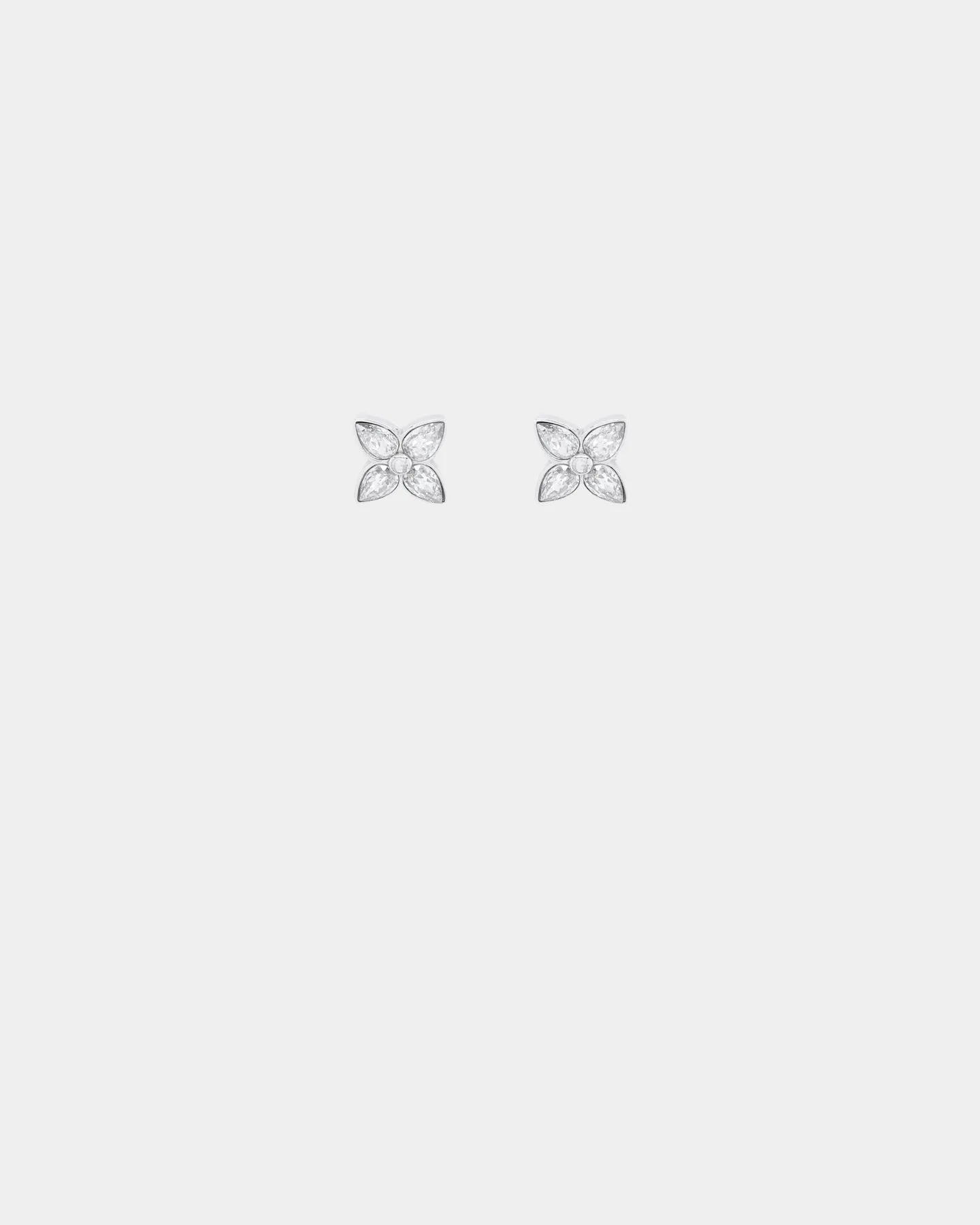 Guess Mainline Flower Party 12mm CZ Studs Earrings Silver