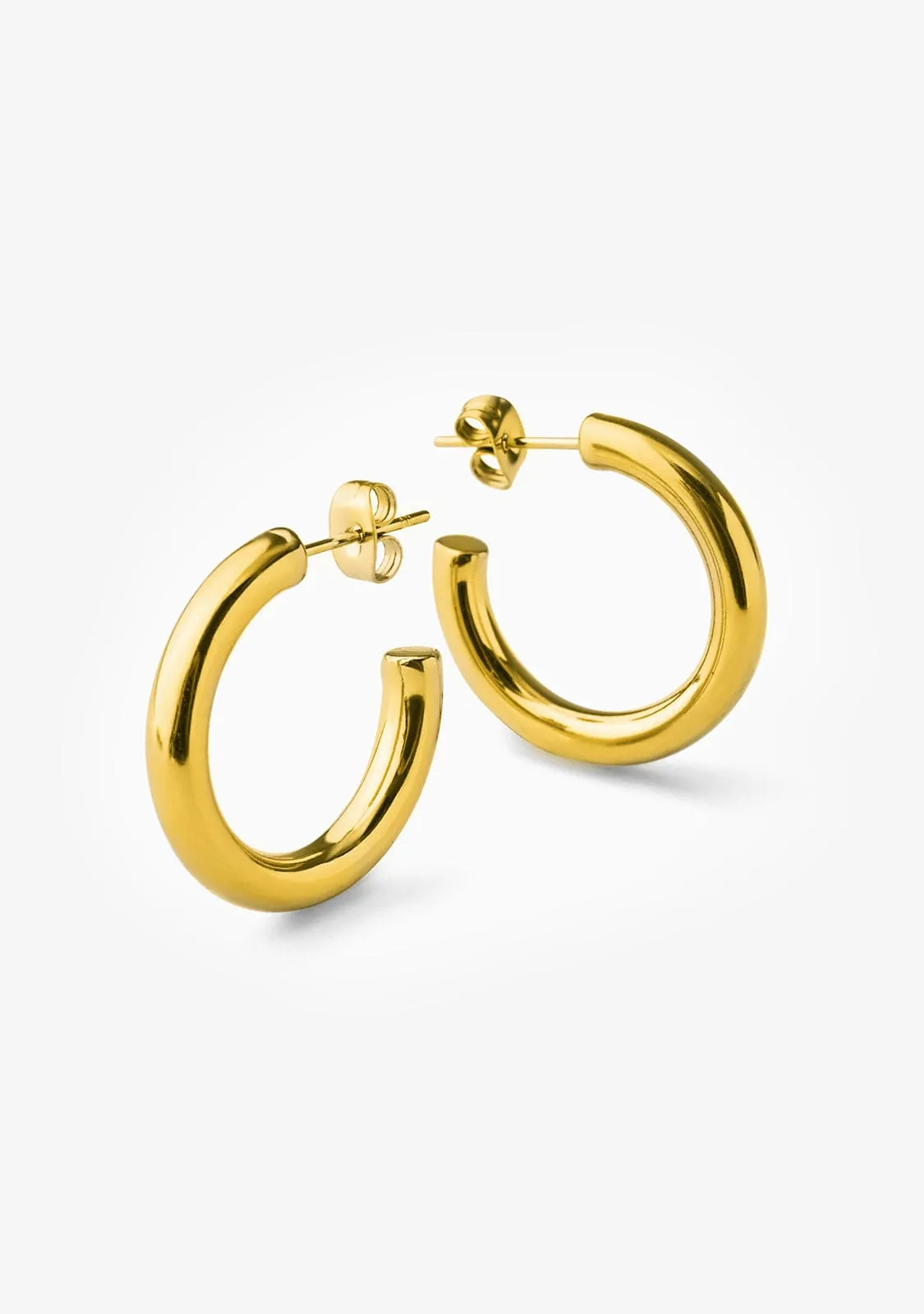Hoop Earrings 25 Semi Gold