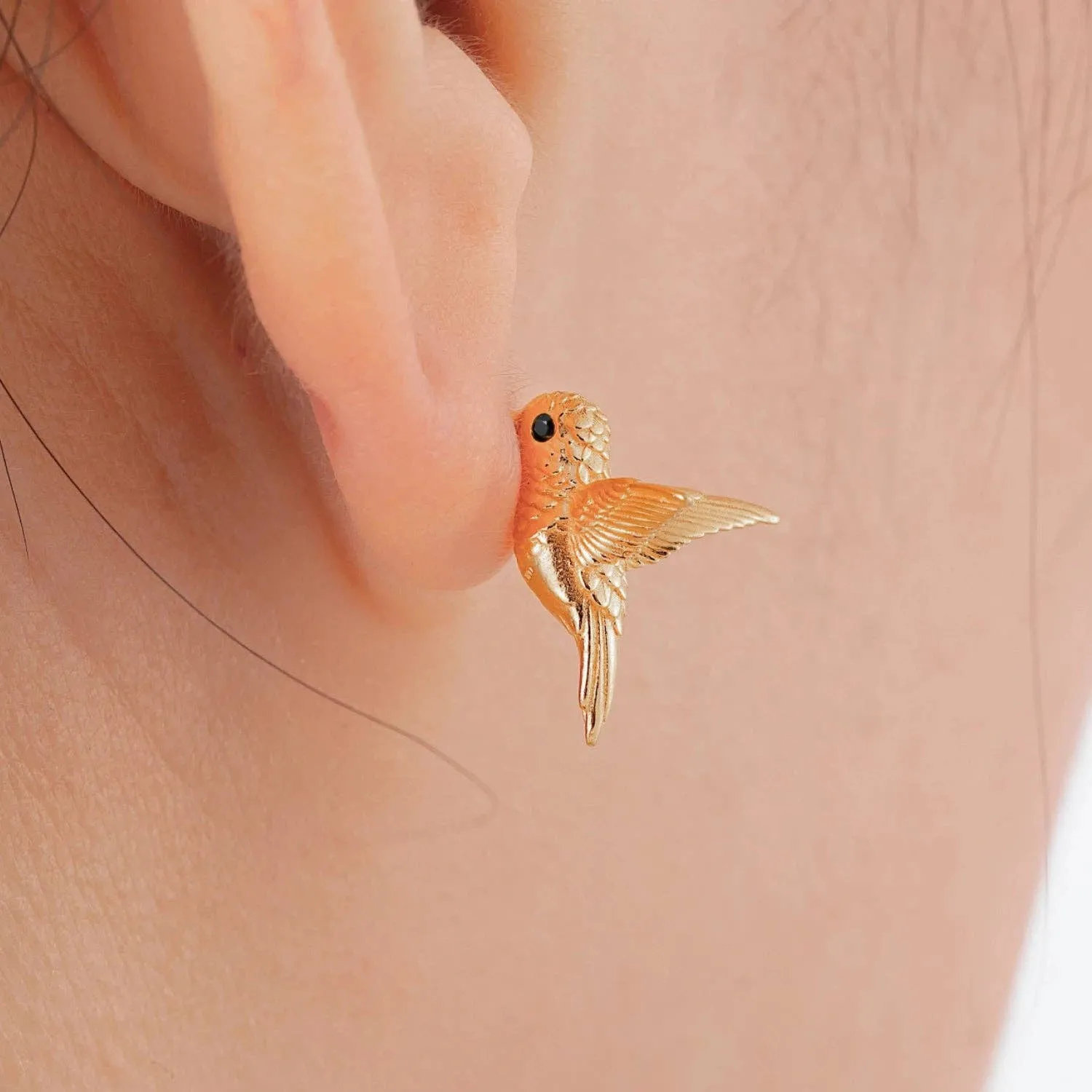 Hummingbird Earrings: Gold Vermeil
