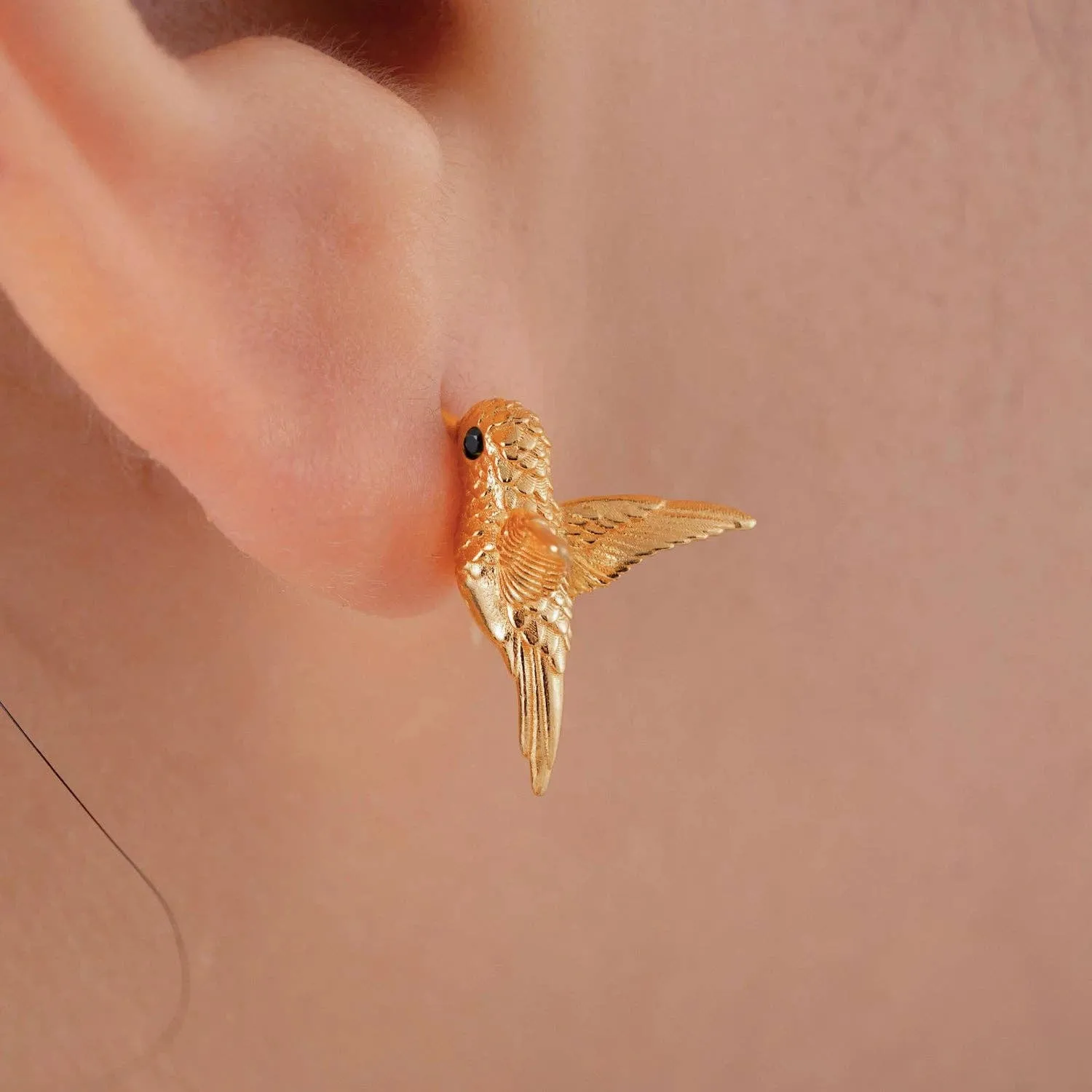 Hummingbird Earrings: Gold Vermeil