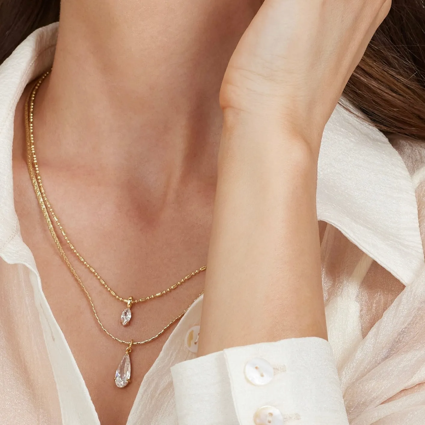 Kinsey Designs | Grace Drop Gold Tone Necklace with CZ Crystal Pendant