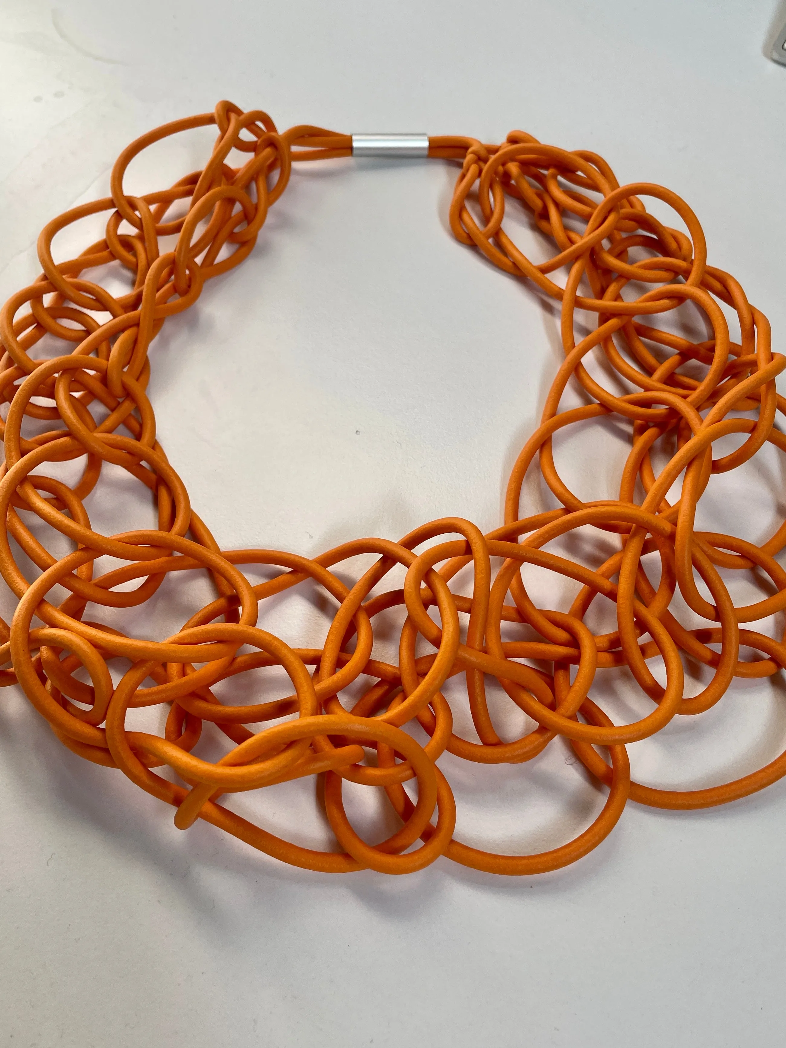 Large Rubber link ID Bailey Chain Statement Necklace