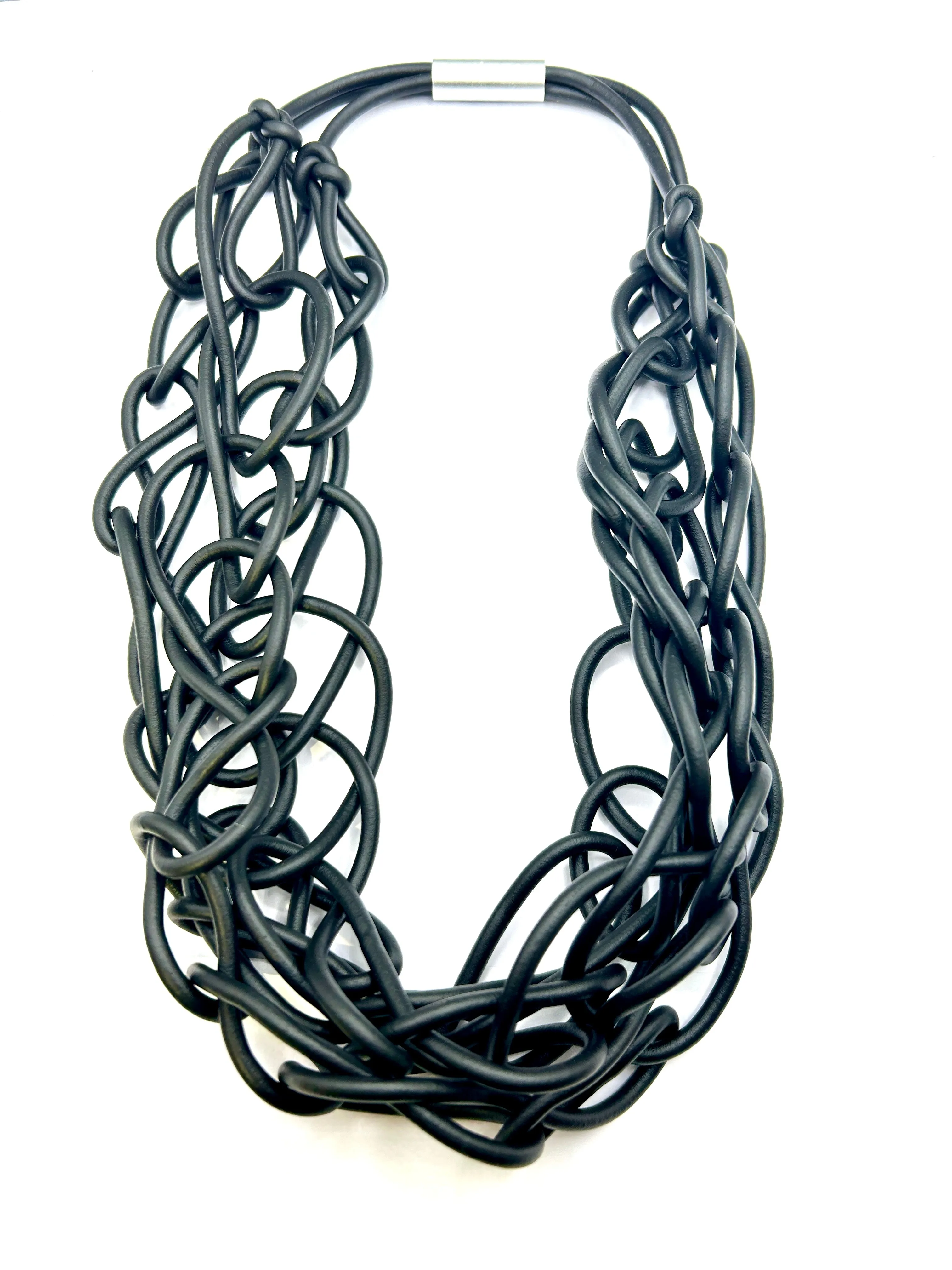 Large Rubber link ID Bailey Chain Statement Necklace