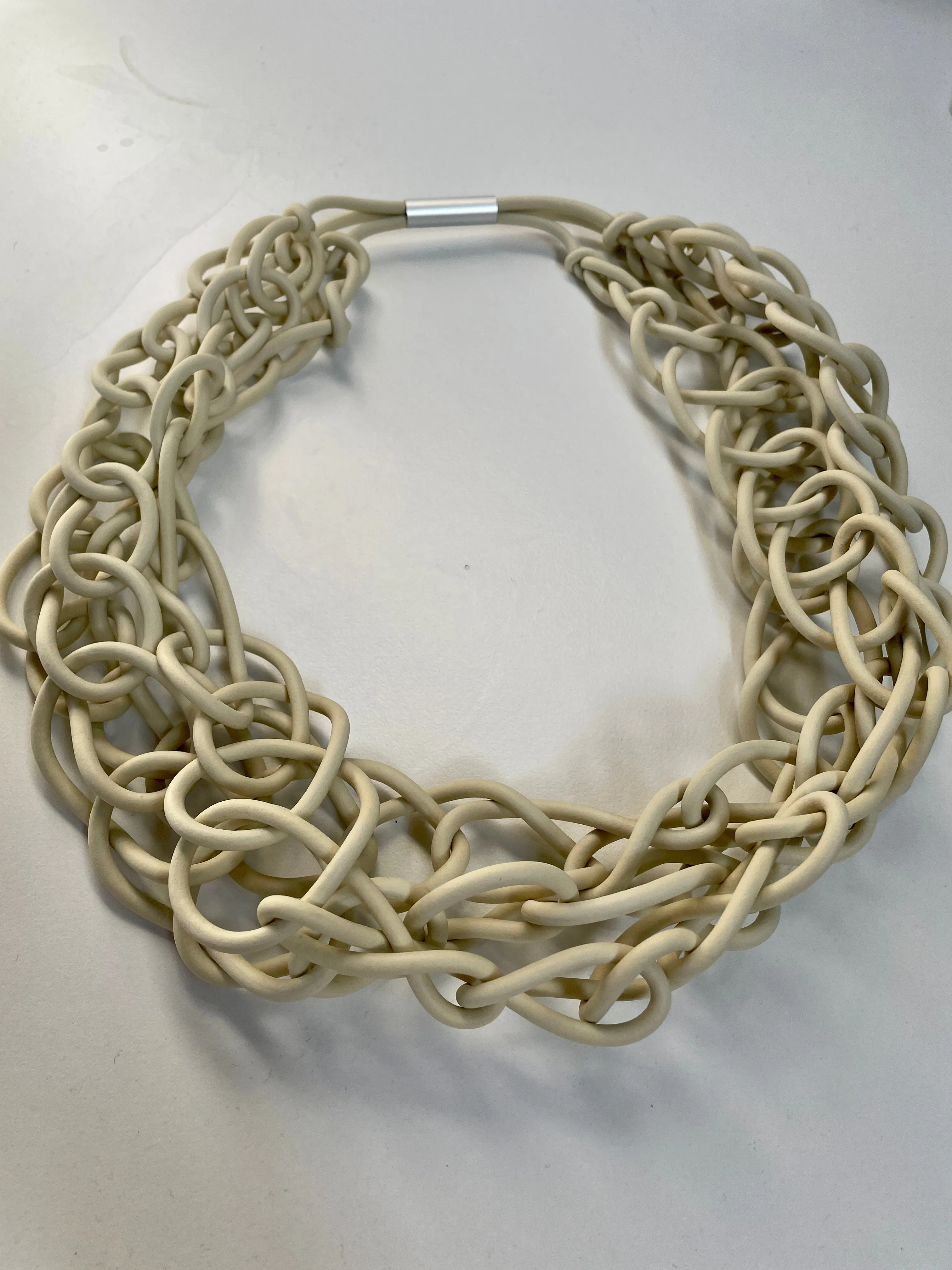 Large Rubber link ID Bailey Chain Statement Necklace