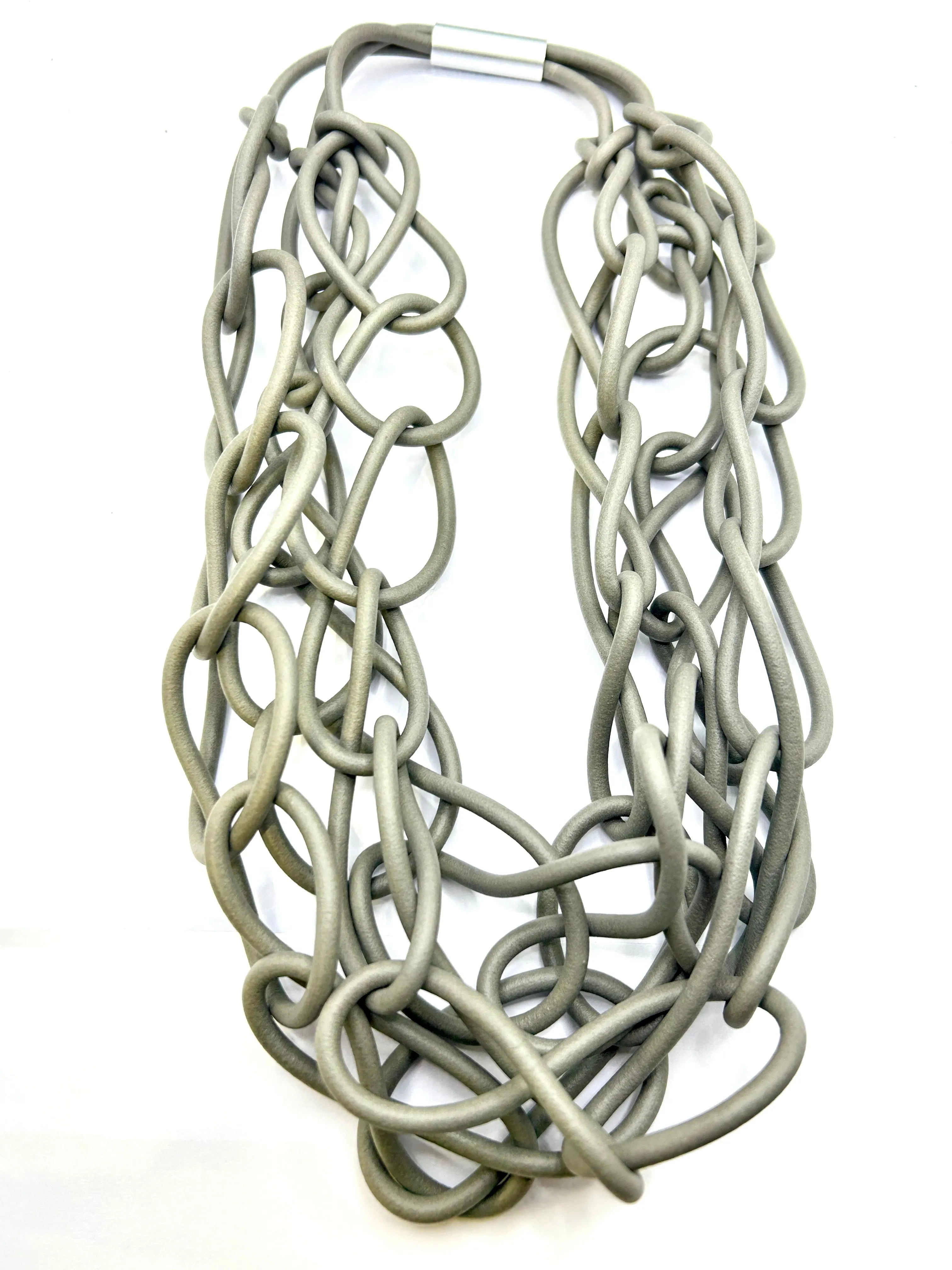 Large Rubber link ID Bailey Chain Statement Necklace