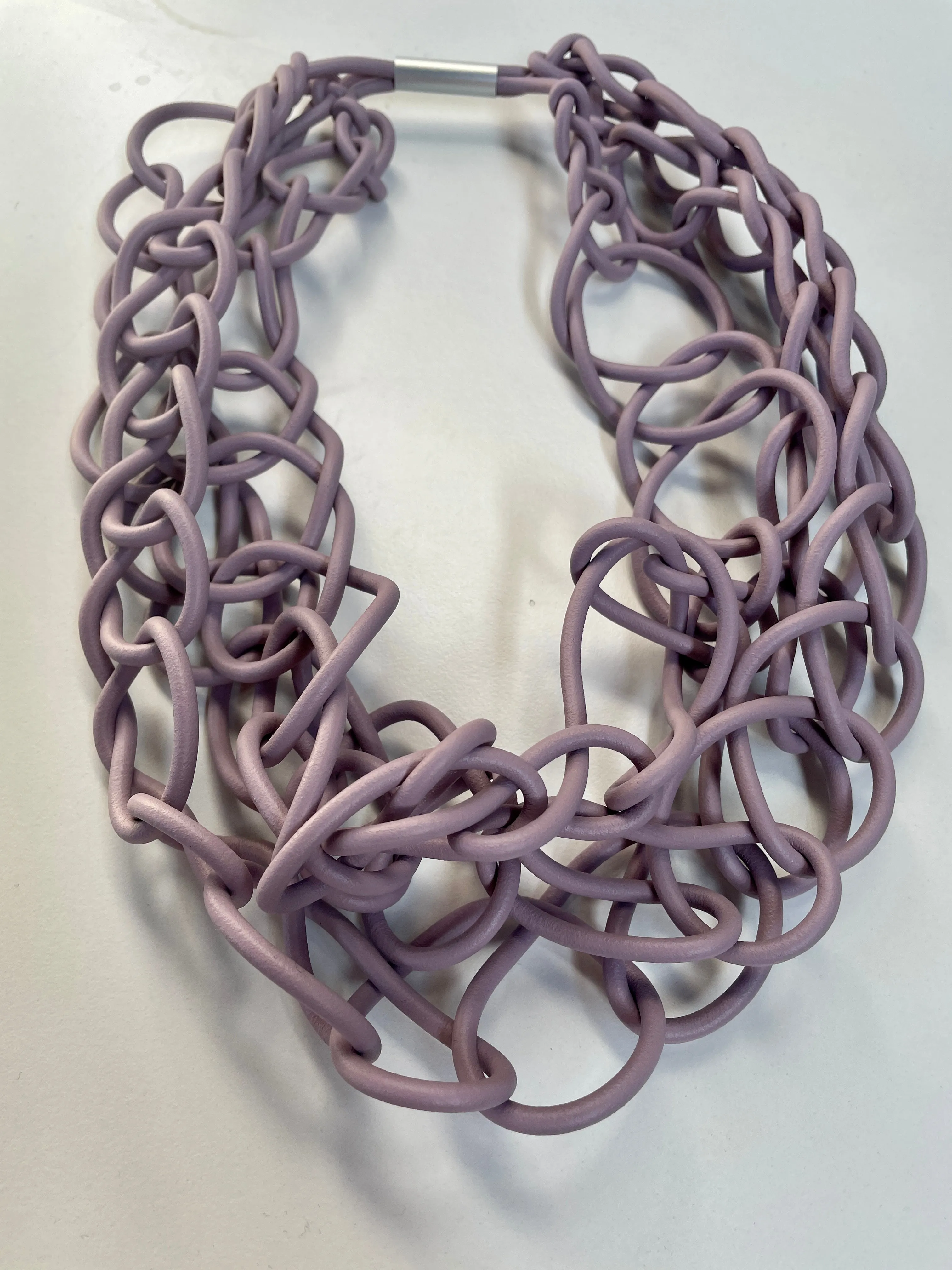 Large Rubber link ID Bailey Chain Statement Necklace