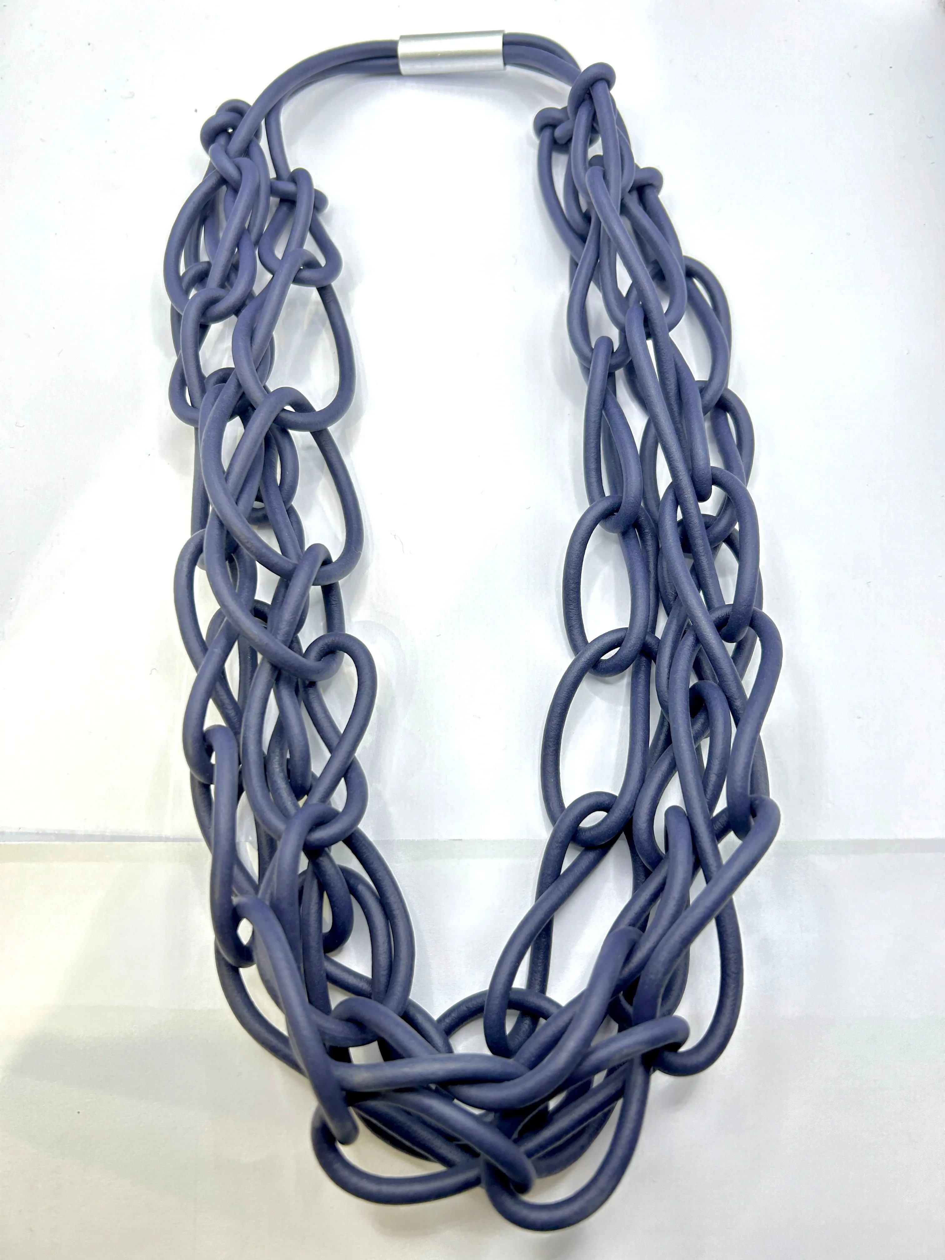 Large Rubber link ID Bailey Chain Statement Necklace