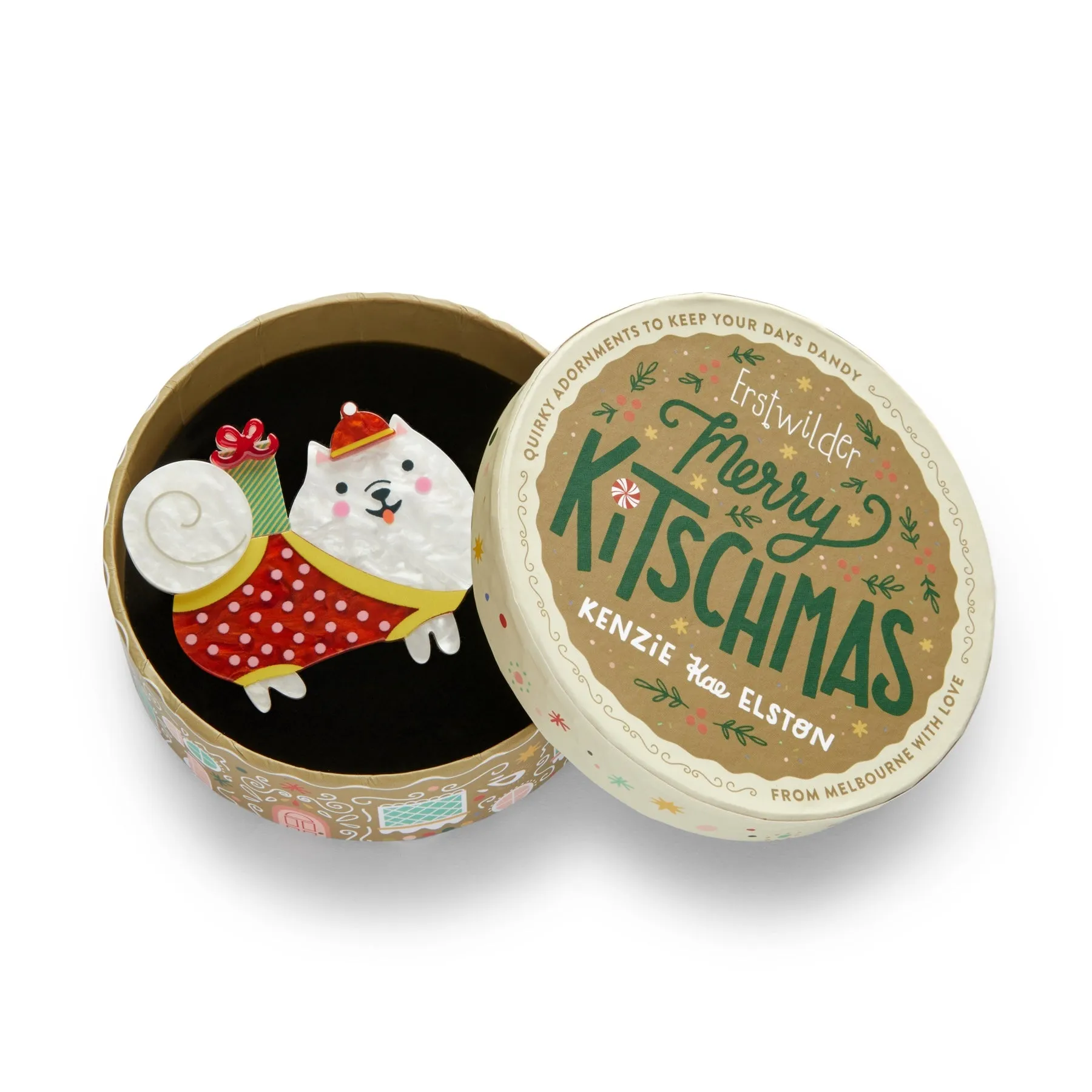 Merry Kitschmas Collection Santa Paws Brooch