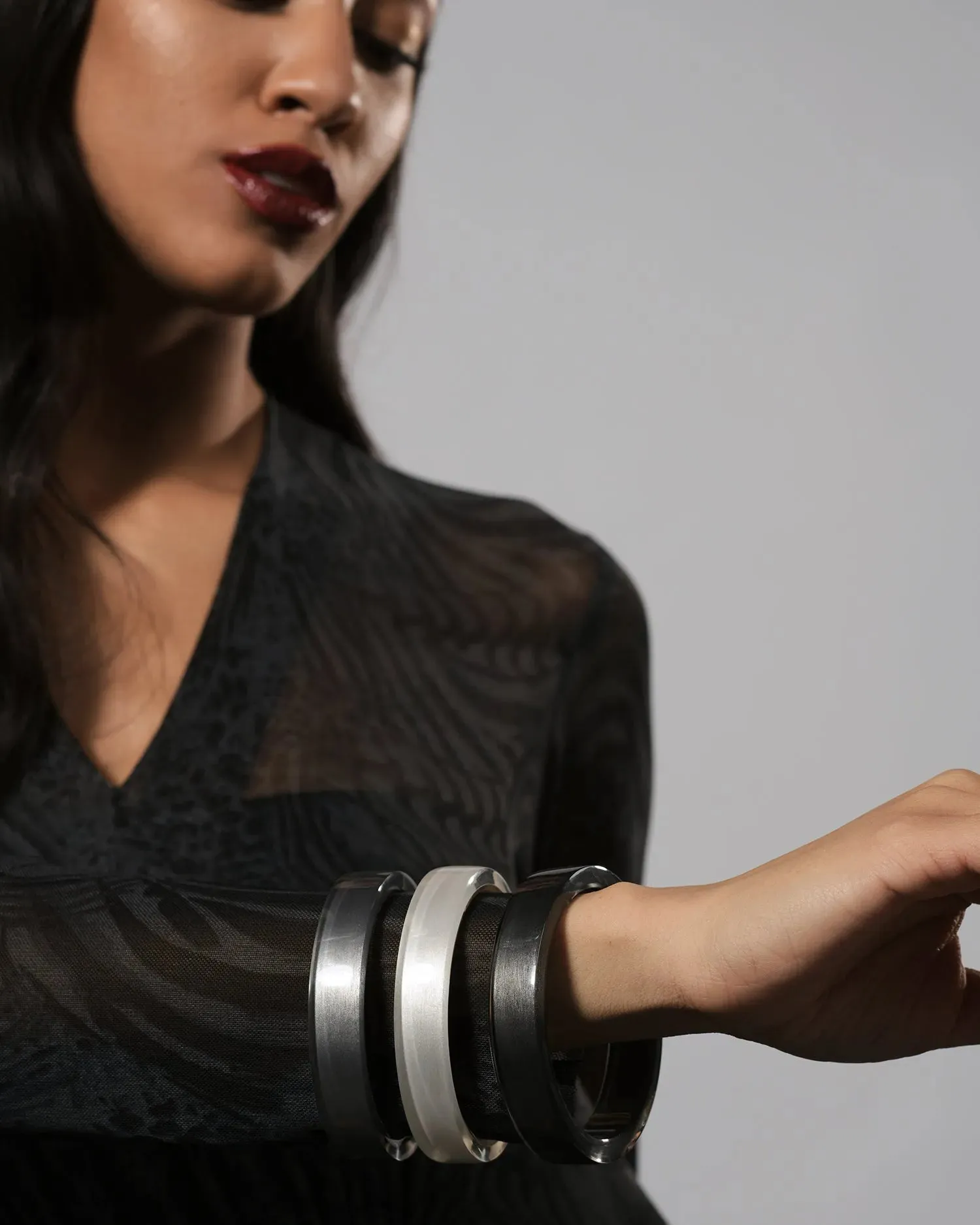Minimalist Bangle Bracelet, Meteor