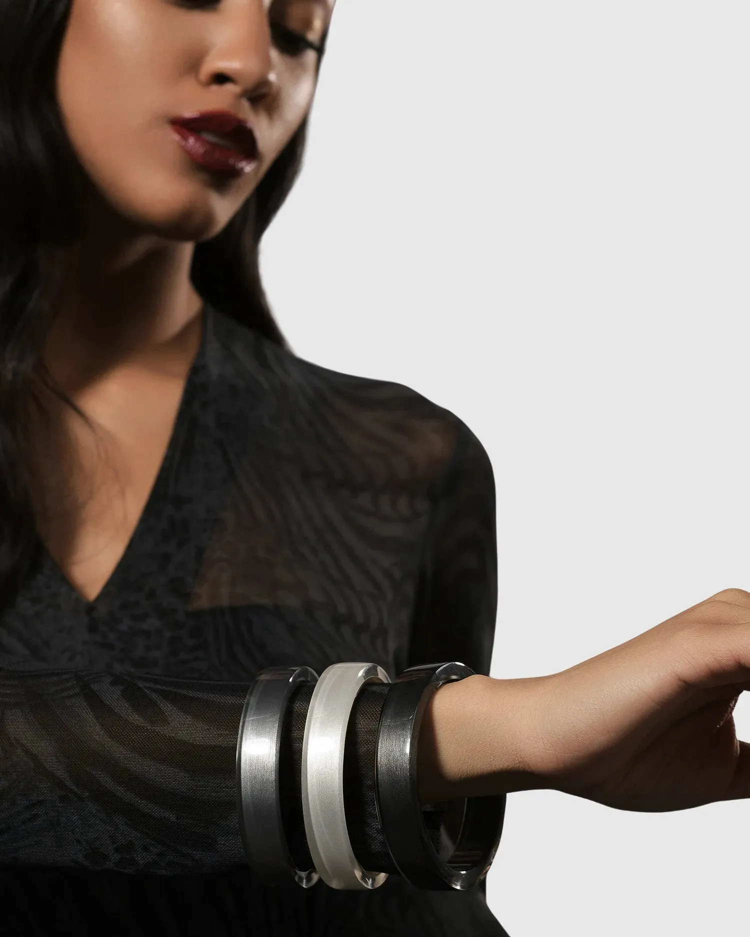 Minimalist Bangle Bracelet, Meteor