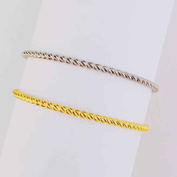 Minimalist Open Cable Stainless Steel Bangle Bracelet