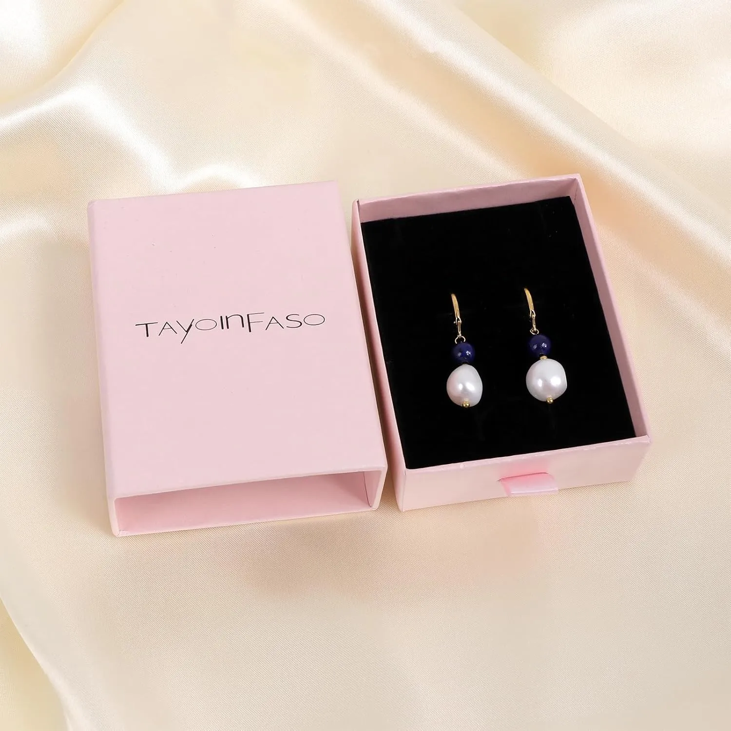 Natural Freshwater Pearl Lever Back Earring for Women 18k Real Gold Plated Huggie Hoop Earring Natural Gemstone Pearl Bead Drop Jewelry Gift for Wife Girlfriend Daughter