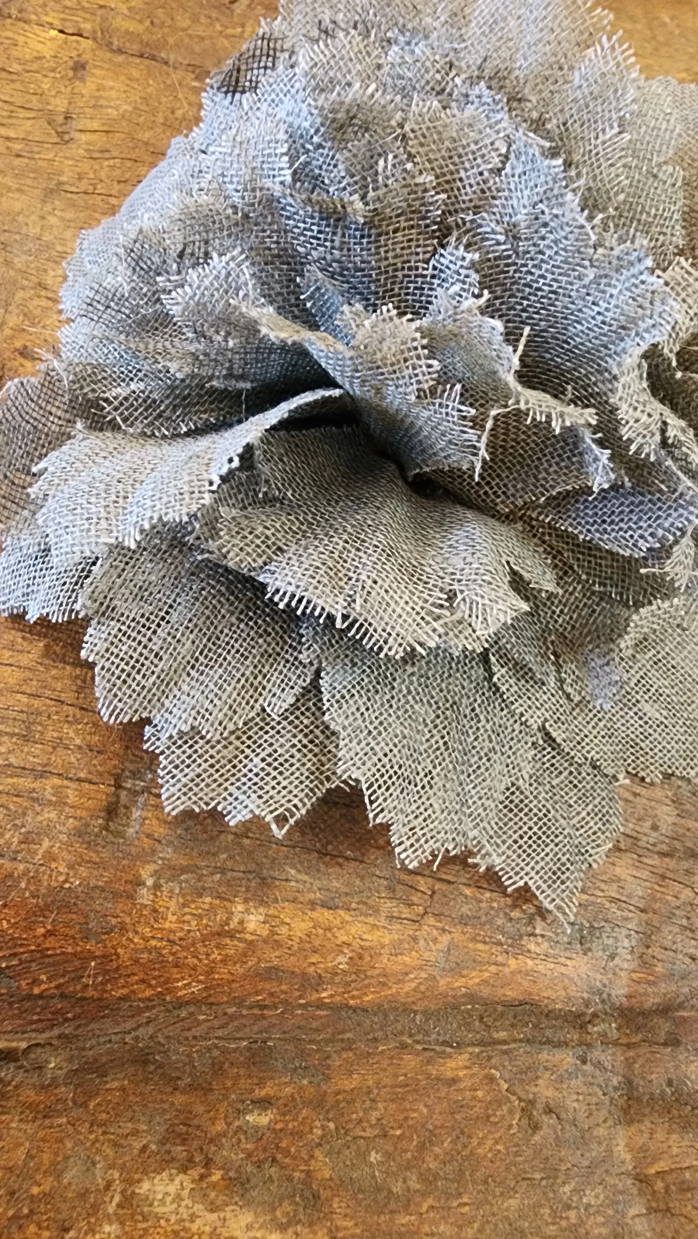 New York Hand crafted flower brooch - Linen gauze