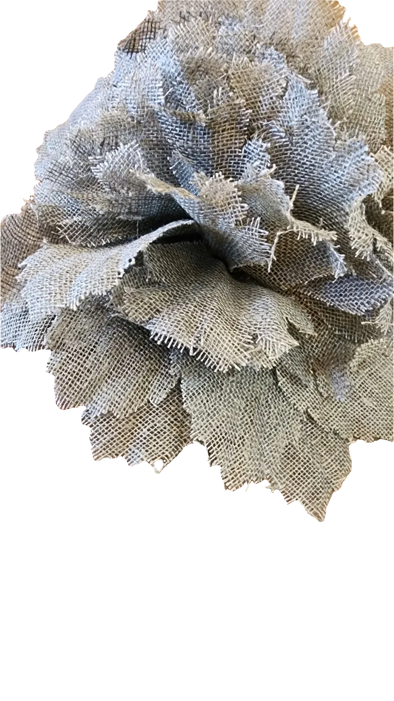 New York Hand crafted flower brooch - Linen gauze