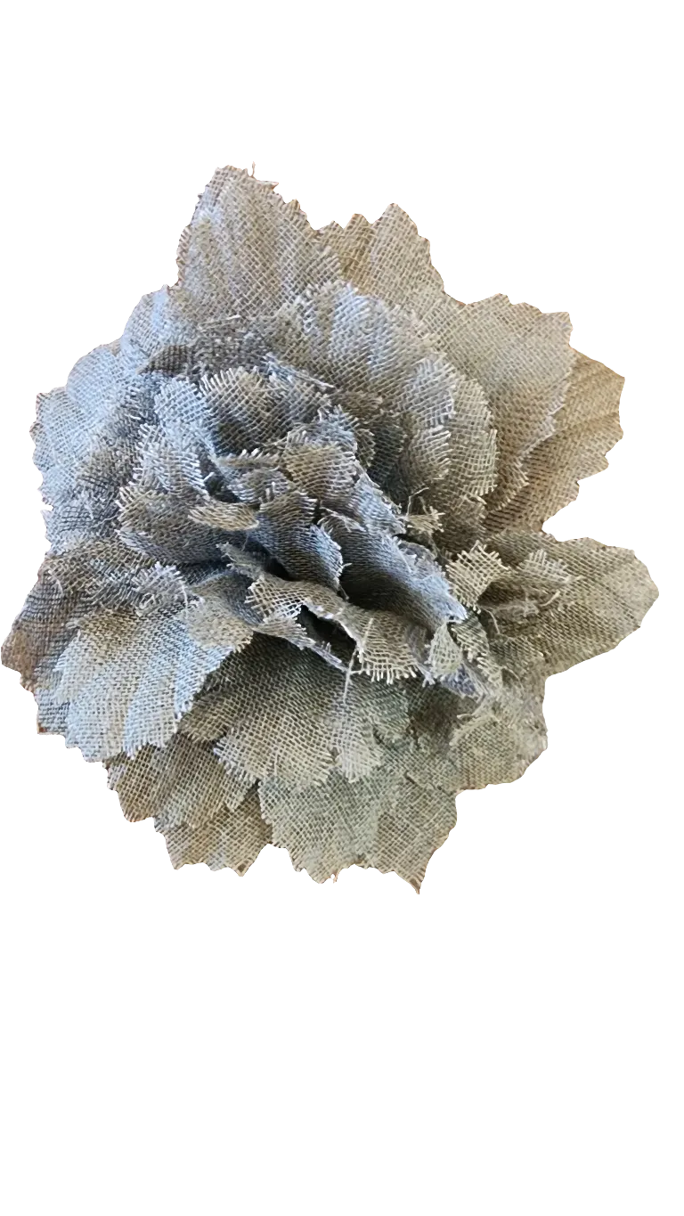 New York Hand crafted flower brooch - Linen gauze