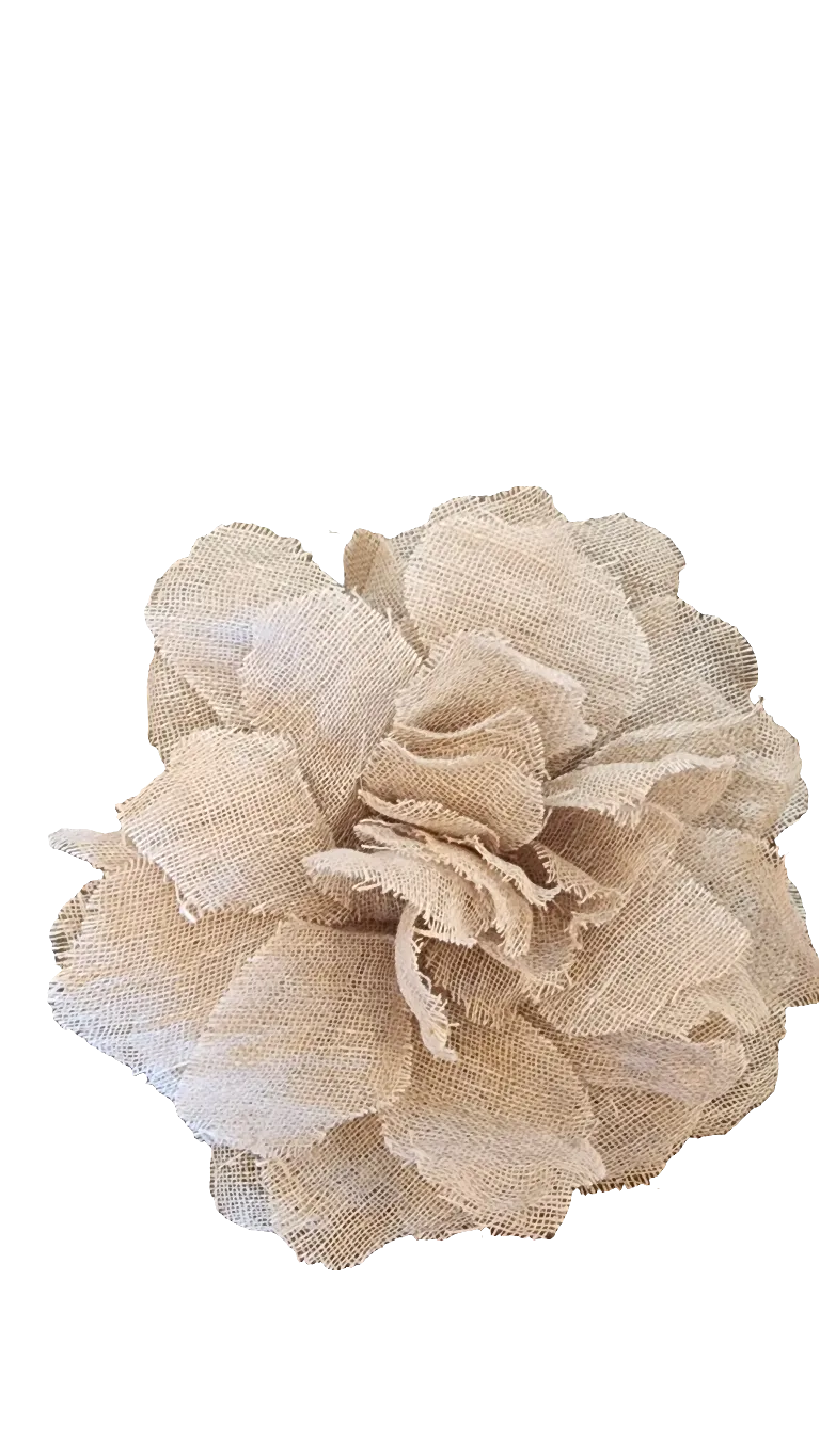 New York Hand crafted flower brooch - Linen gauze