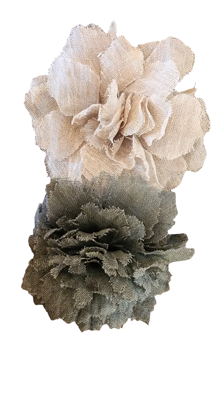 New York Hand crafted flower brooch - Linen gauze