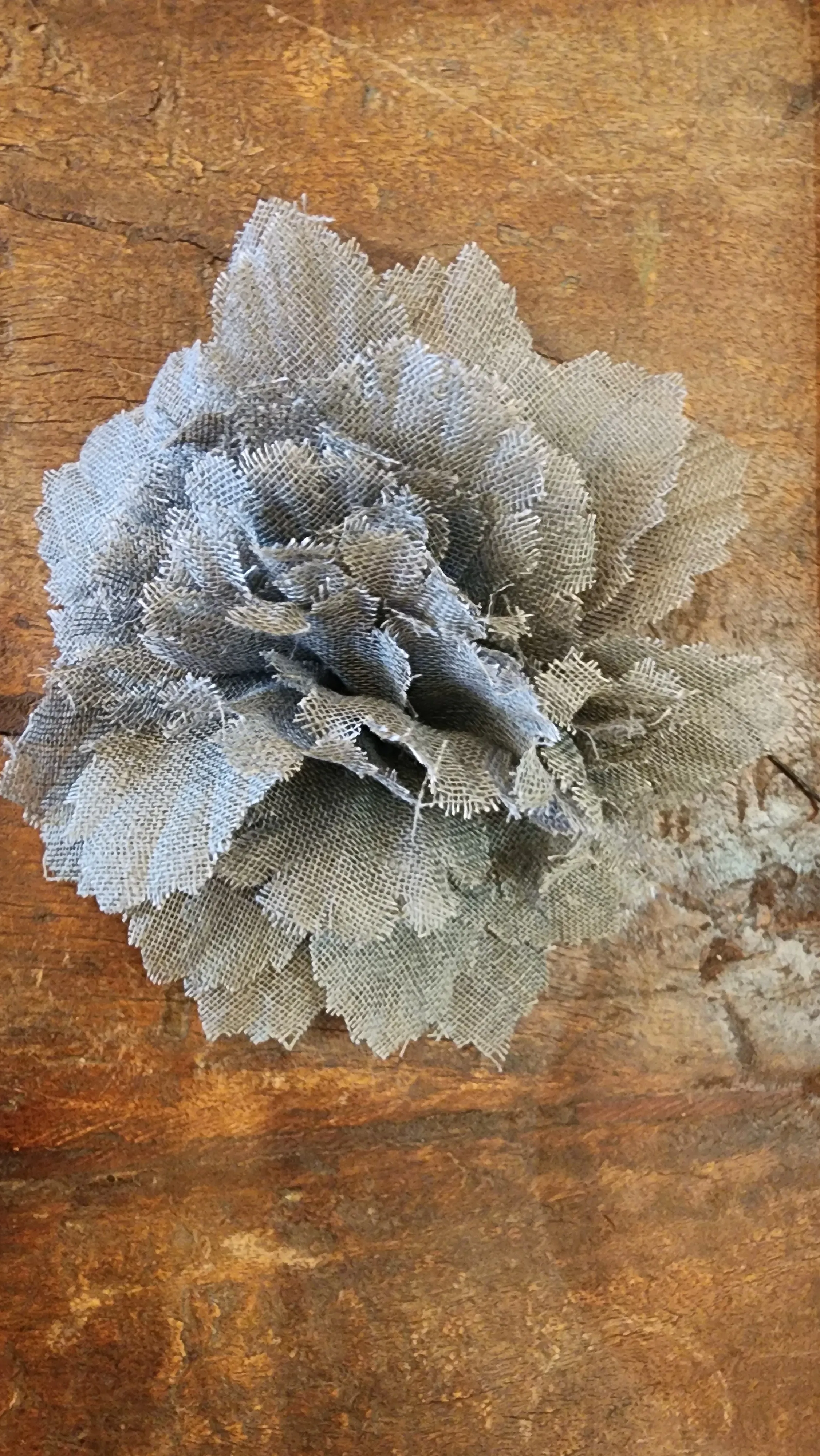 New York Hand crafted flower brooch - Linen gauze
