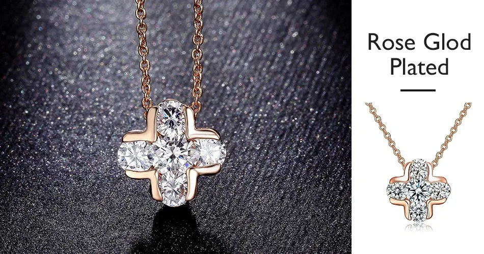 NEWBARK Classic Cross CZ Diamond Inlayed Necklace