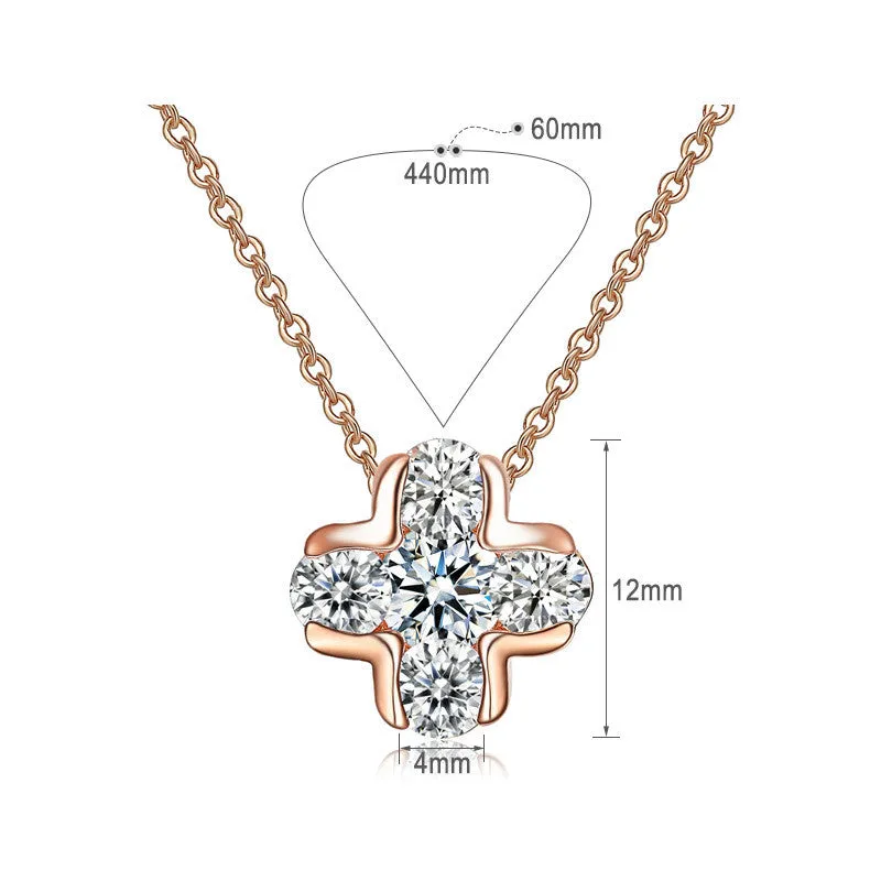 NEWBARK Classic Cross CZ Diamond Inlayed Necklace