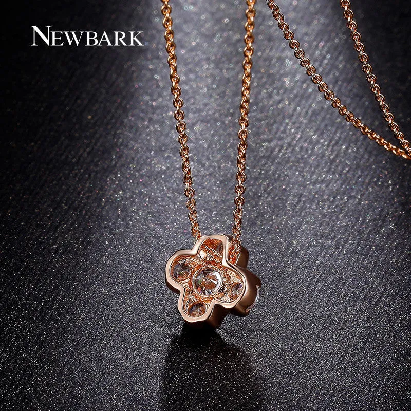 NEWBARK Classic Cross CZ Diamond Inlayed Necklace