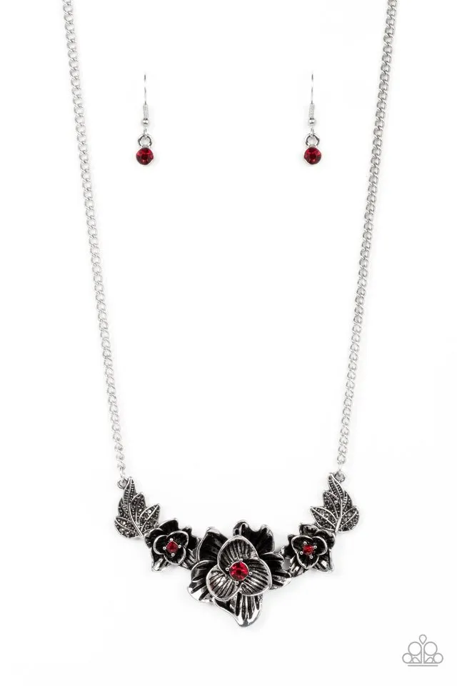 Paparazzi Necklace ~ Botanical Breeze - Red