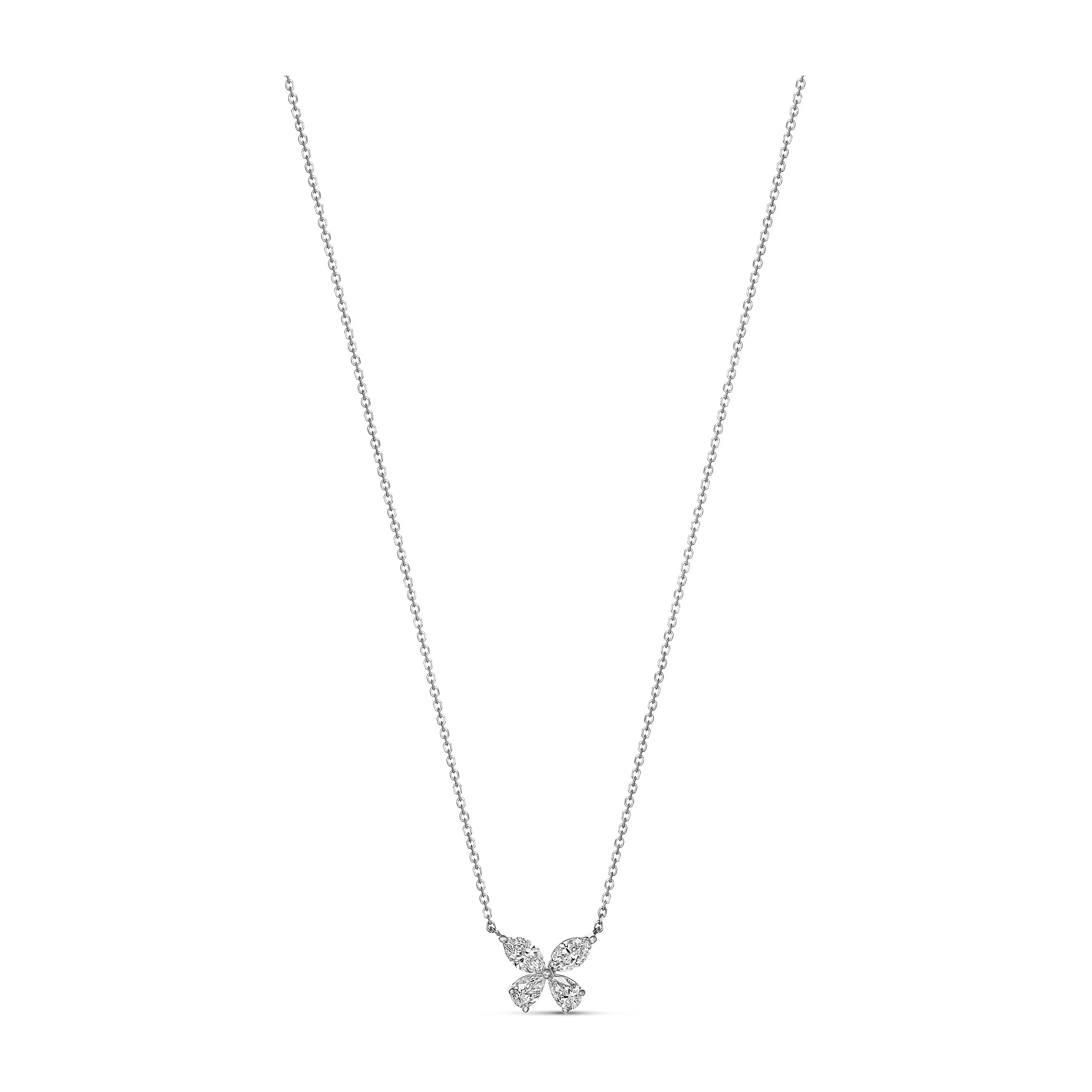 Riviera Cannes Floral Diamond Pendant | 18K White Gold