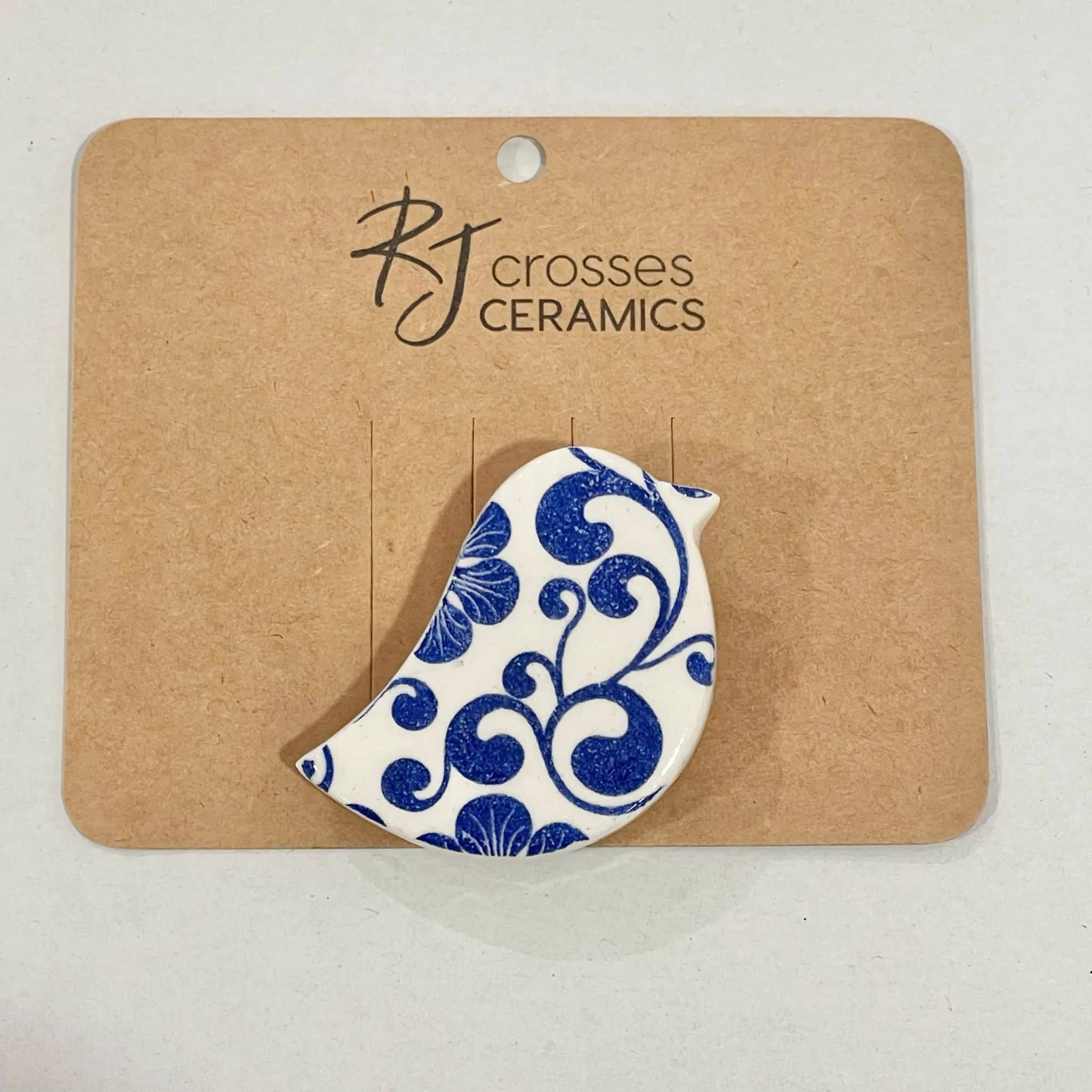RJ Crosses Ceramic Brooch - Birds
